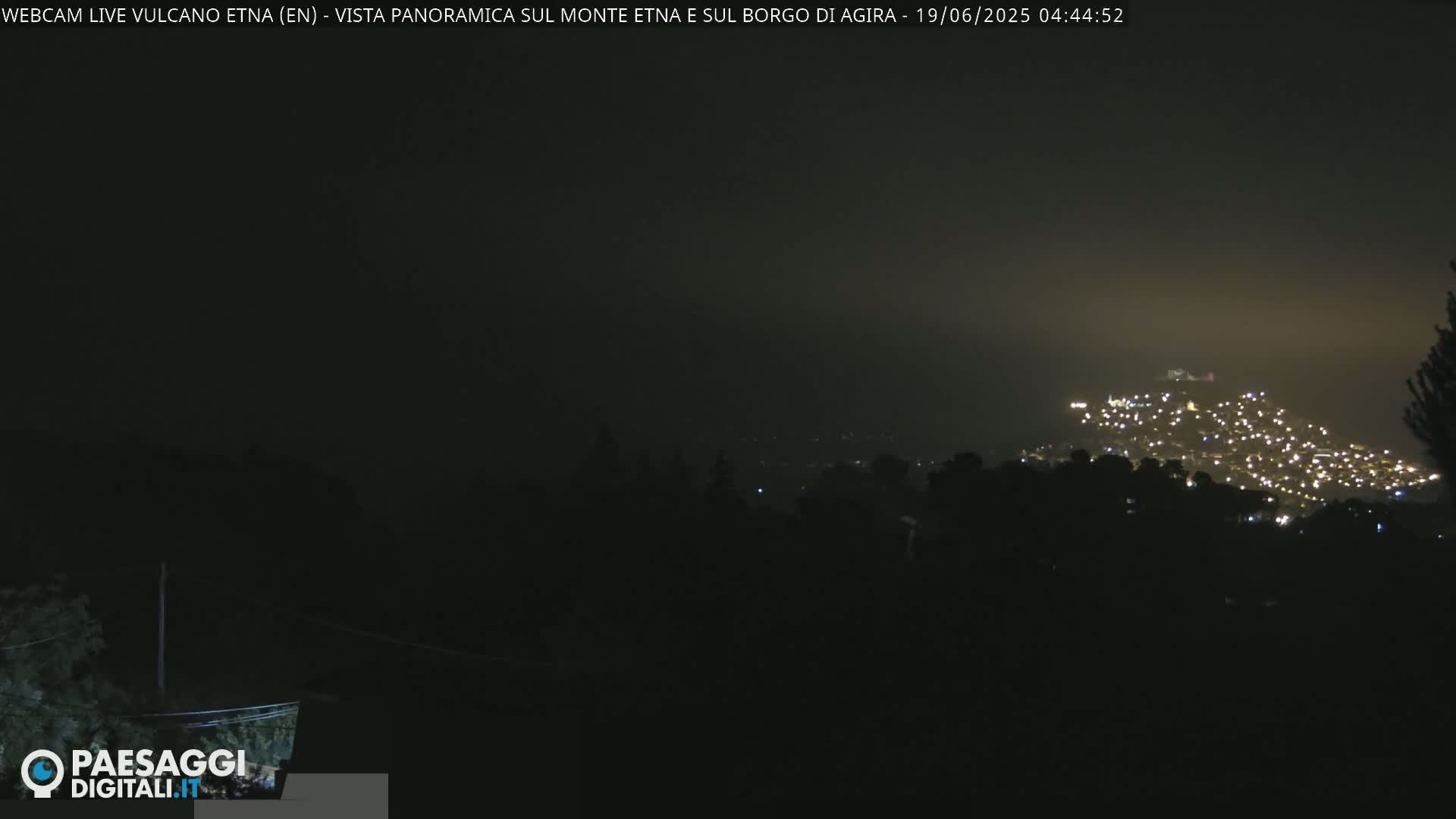 Etna Volcano , Monte Etna  & Agira City View Live Cam - Enna, Scily, Italy
