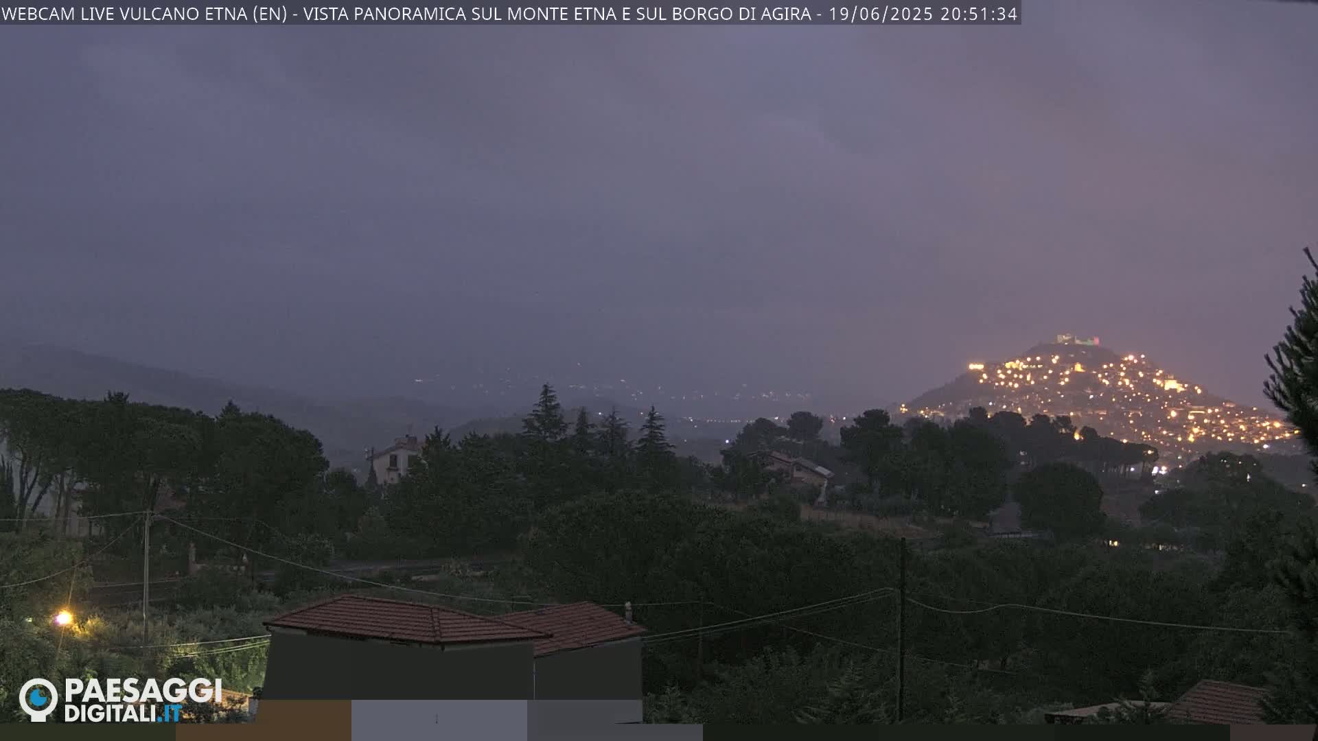 Etna Volcano , Monte Etna  & Agira City View Live Cam - Enna, Scily, Italy
