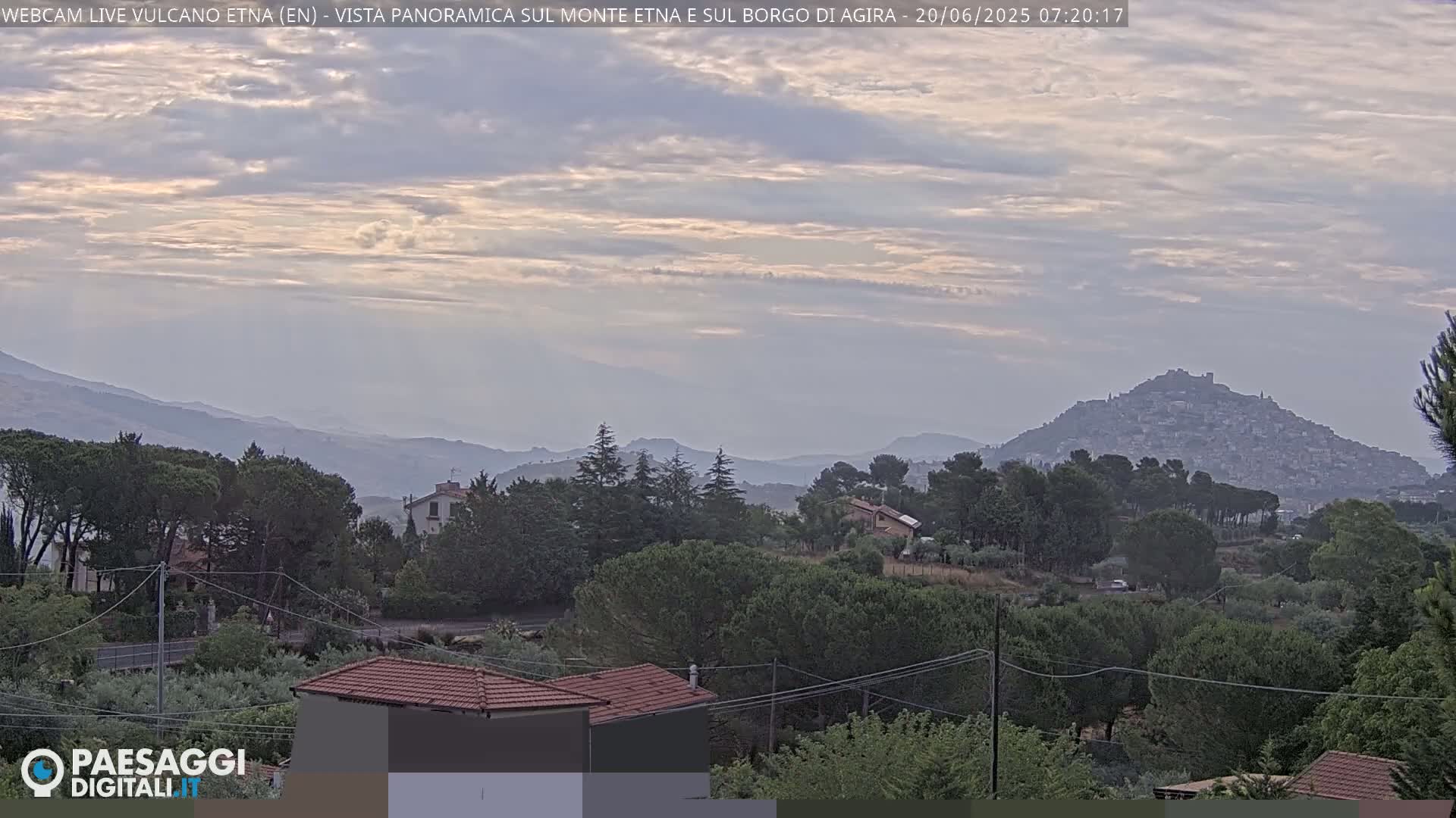 Etna Volcano , Monte Etna  & Agira City View Live Cam - Enna, Scily, Italy