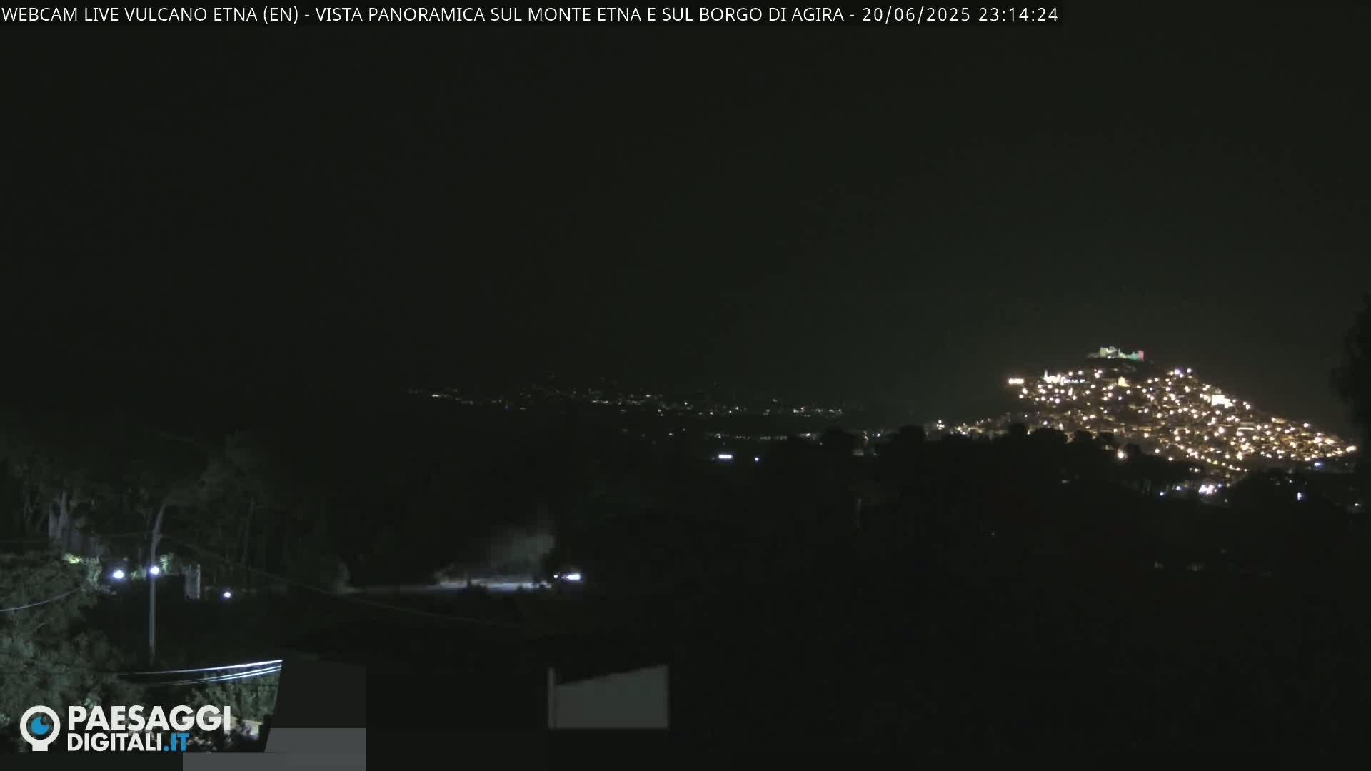 Etna Volcano , Monte Etna  & Agira City View Live Cam - Enna, Scily, Italy