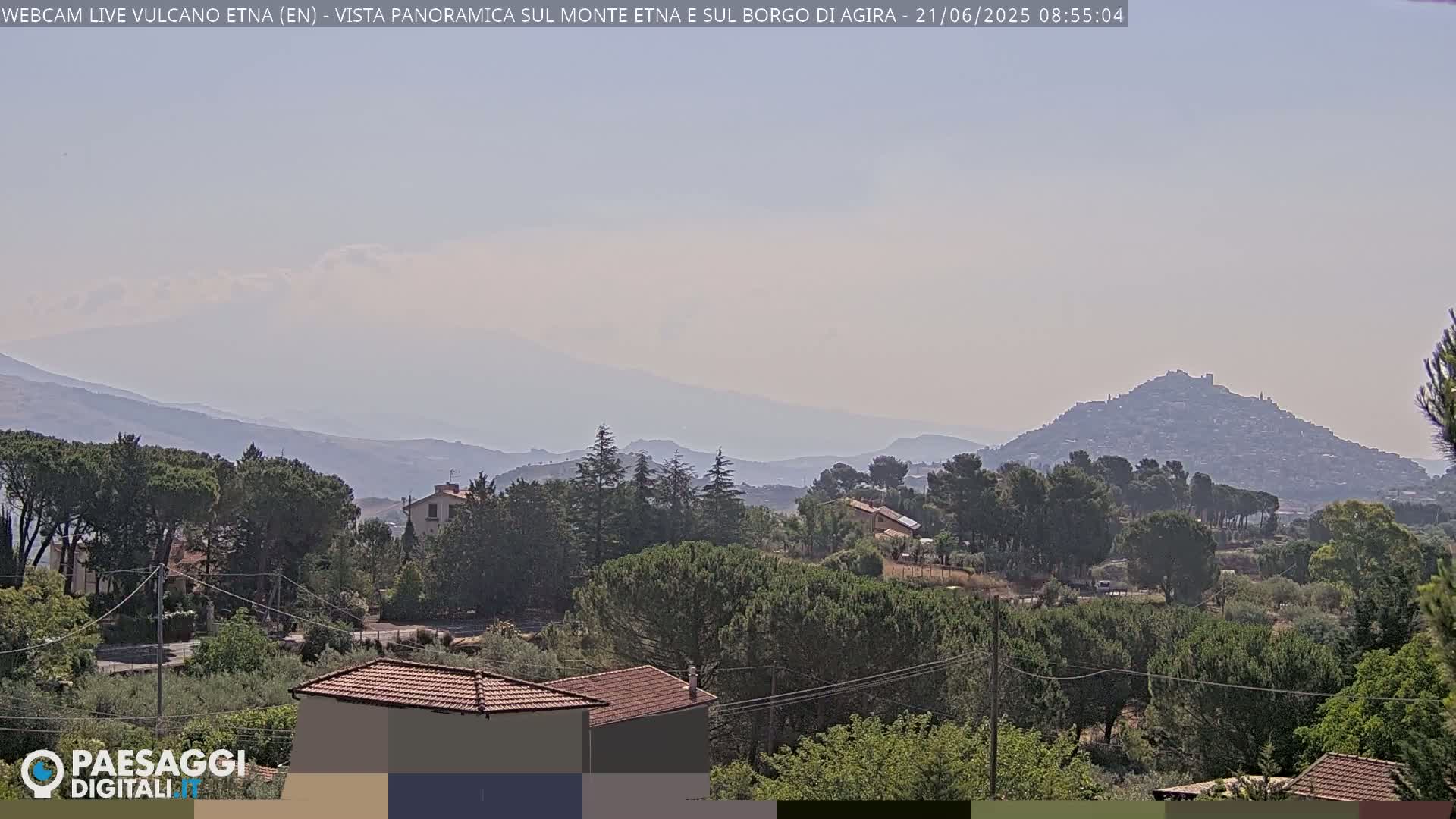 Etna Volcano , Monte Etna  & Agira City View Live Cam - Enna, Scily, Italy