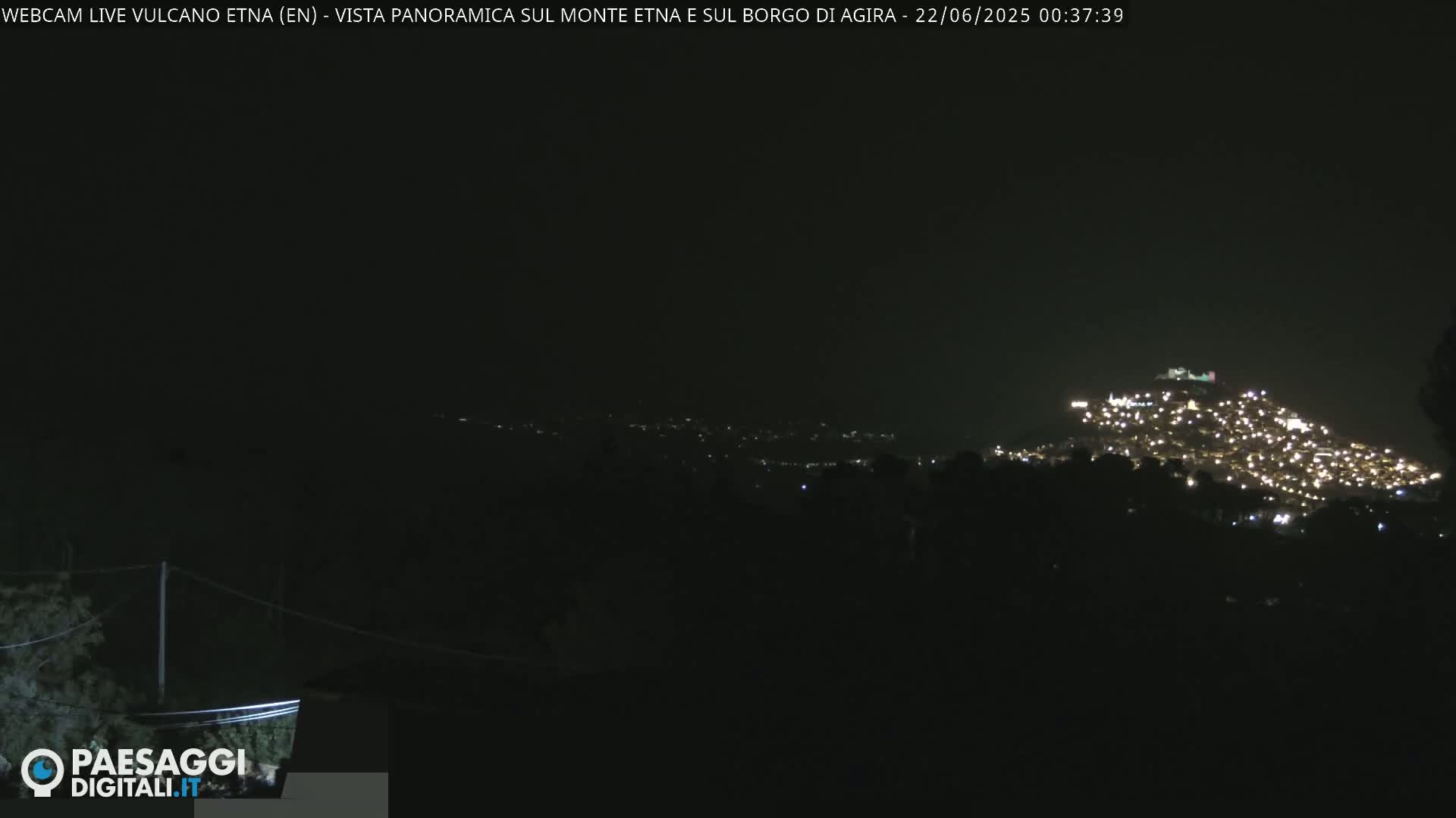 Etna Volcano , Monte Etna  & Agira City View Live Cam - Enna, Scily, Italy