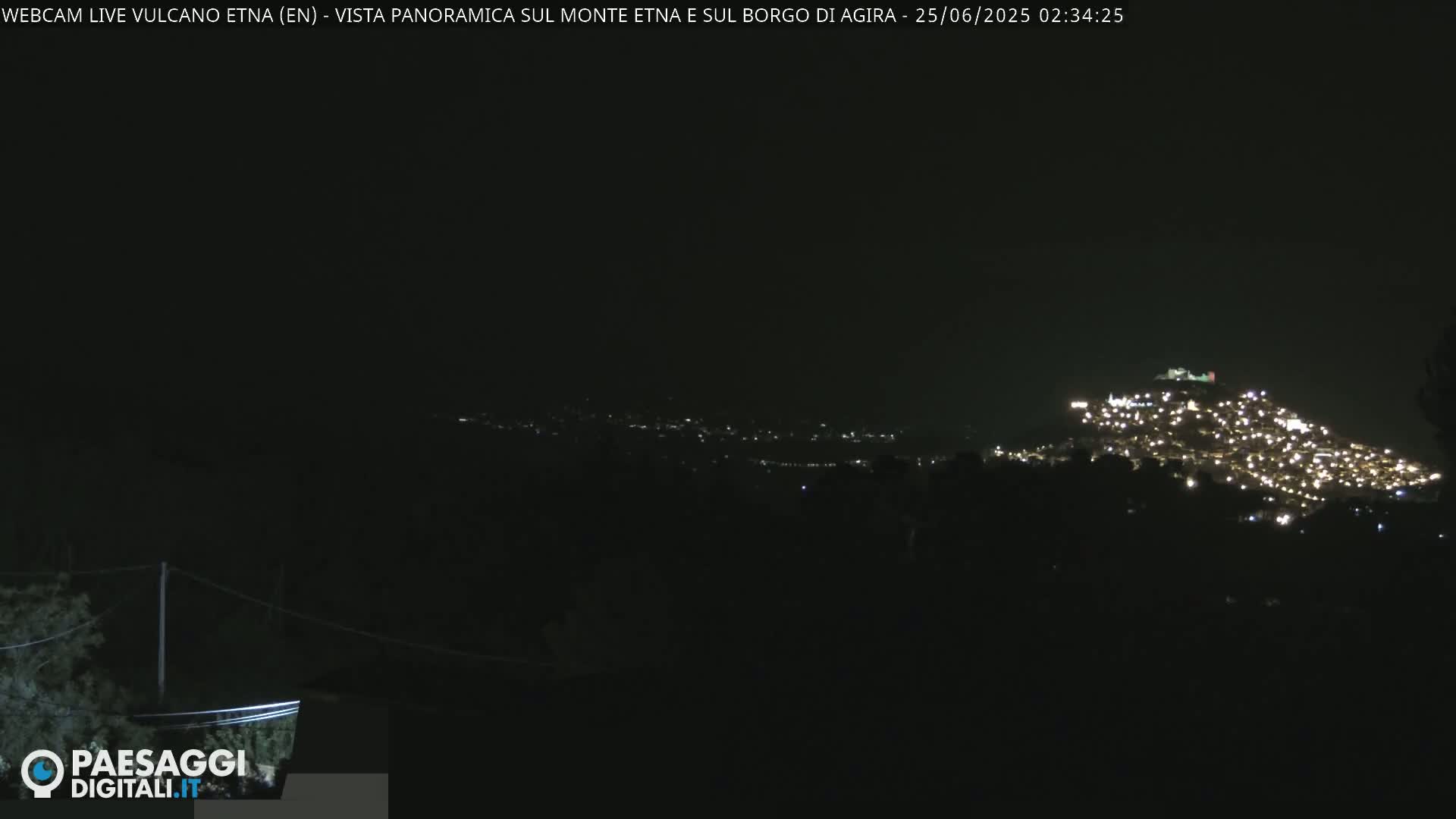 Etna Volcano , Monte Etna  & Agira City View Live Cam - Enna, Scily, Italy
