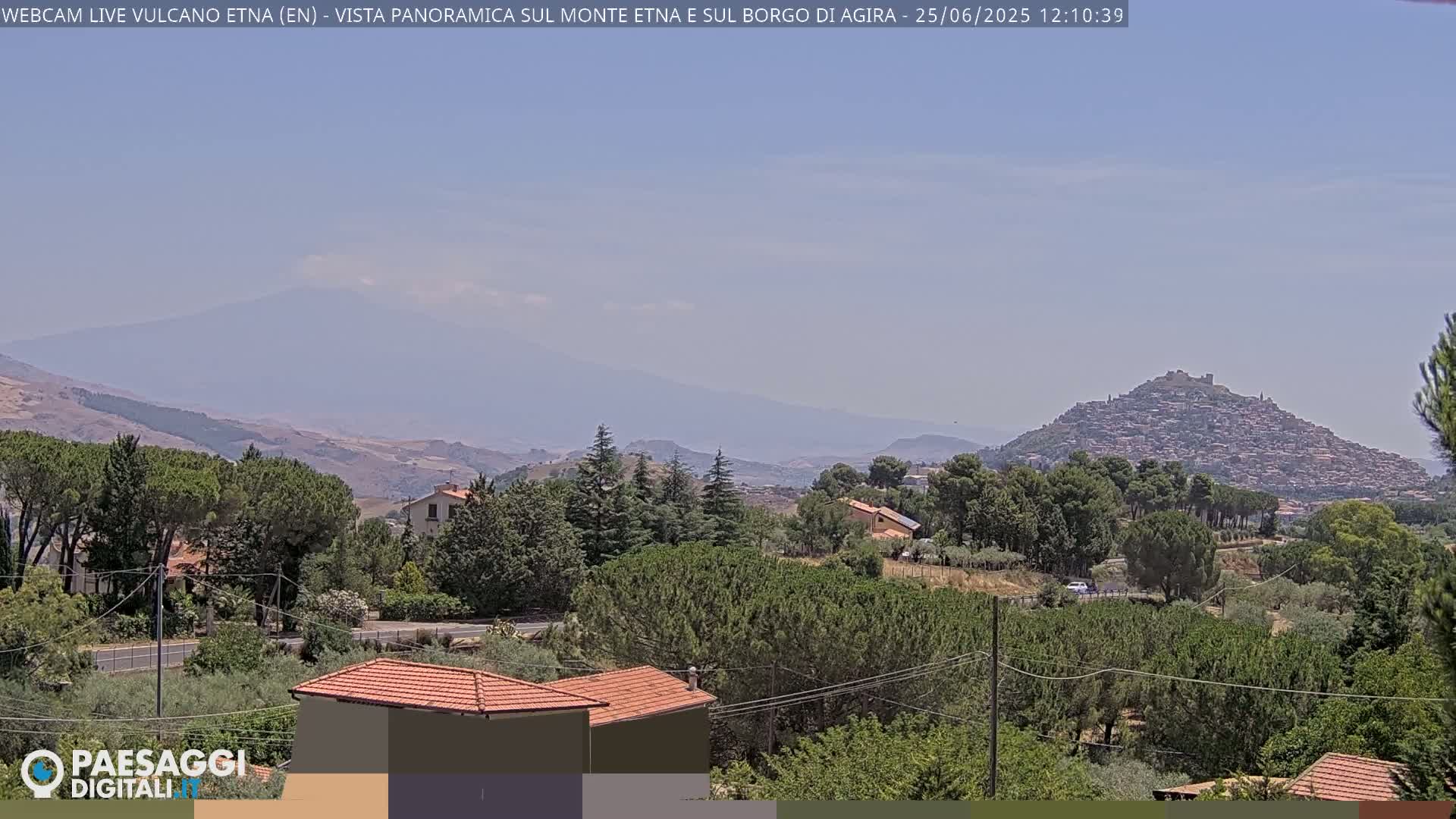 Etna Volcano , Monte Etna  & Agira City View Live Cam - Enna, Scily, Italy