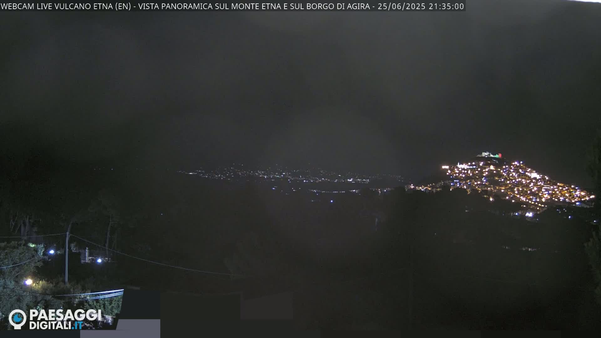 Etna Volcano , Monte Etna  & Agira City View Live Cam - Enna, Scily, Italy