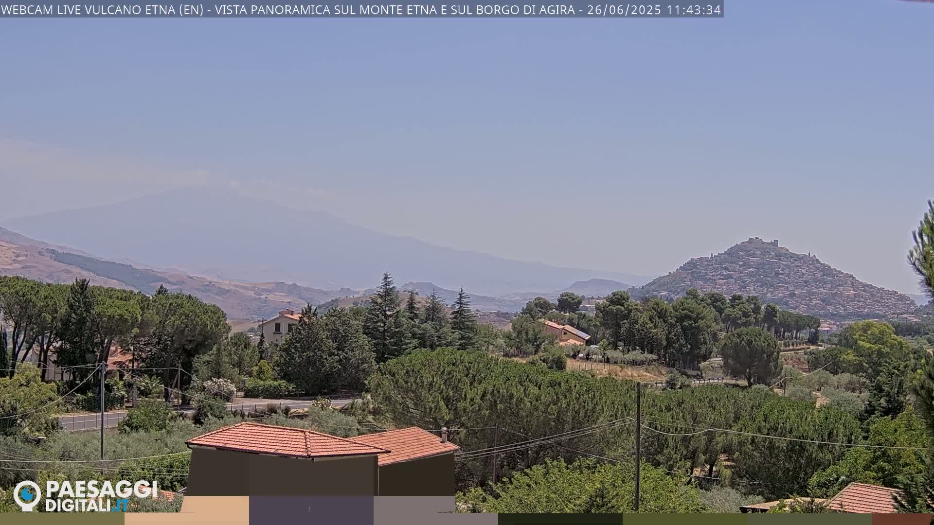 Etna Volcano , Monte Etna  & Agira City View Live Cam - Enna, Scily, Italy