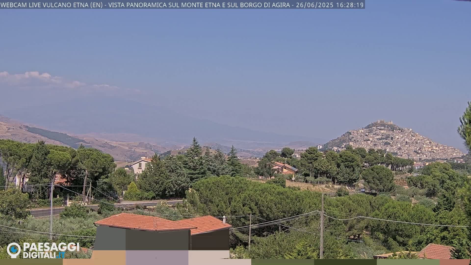 Etna Volcano , Monte Etna  & Agira City View Live Cam - Enna, Scily, Italy
