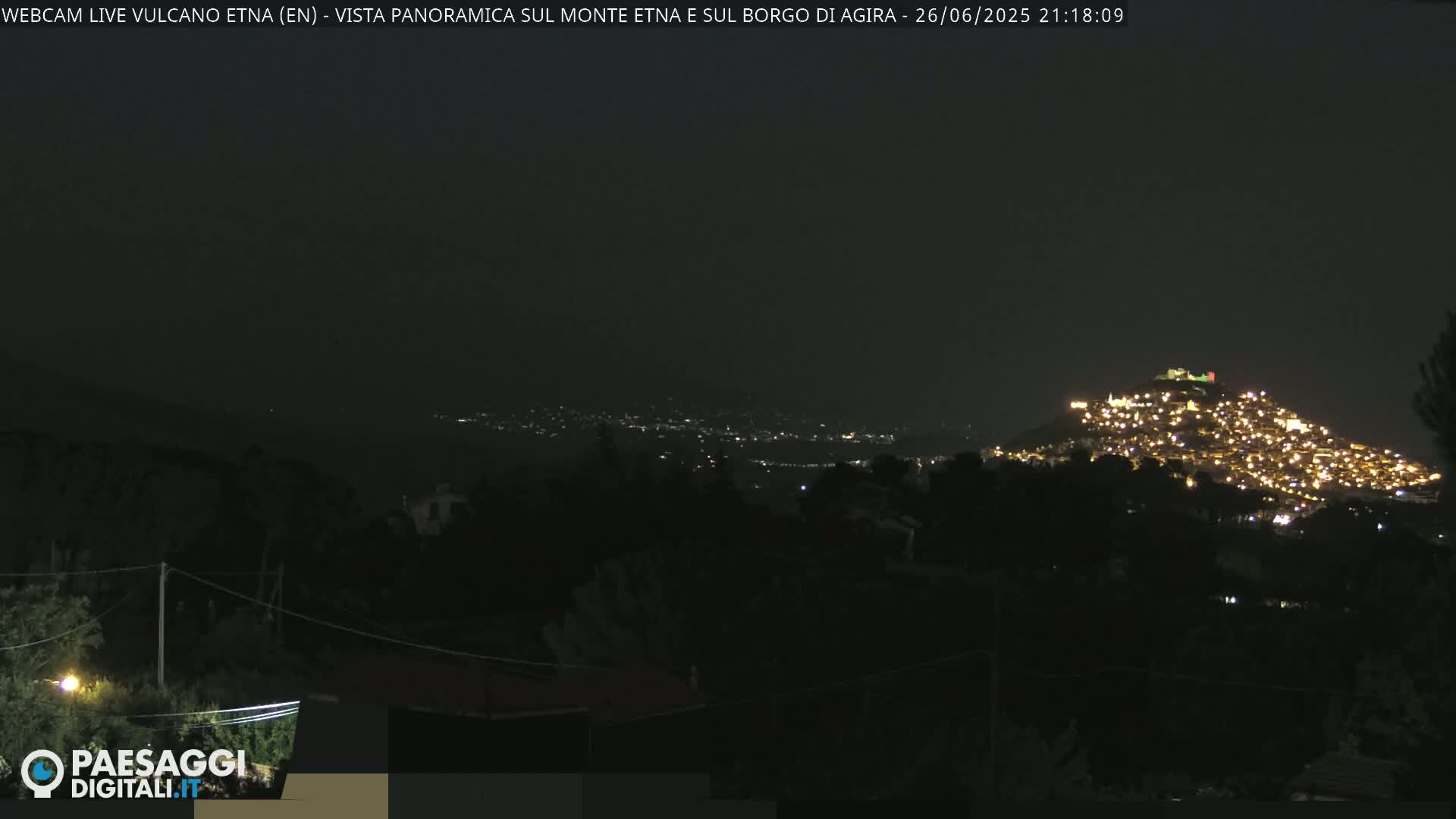 Etna Volcano , Monte Etna  & Agira City View Live Cam - Enna, Scily, Italy