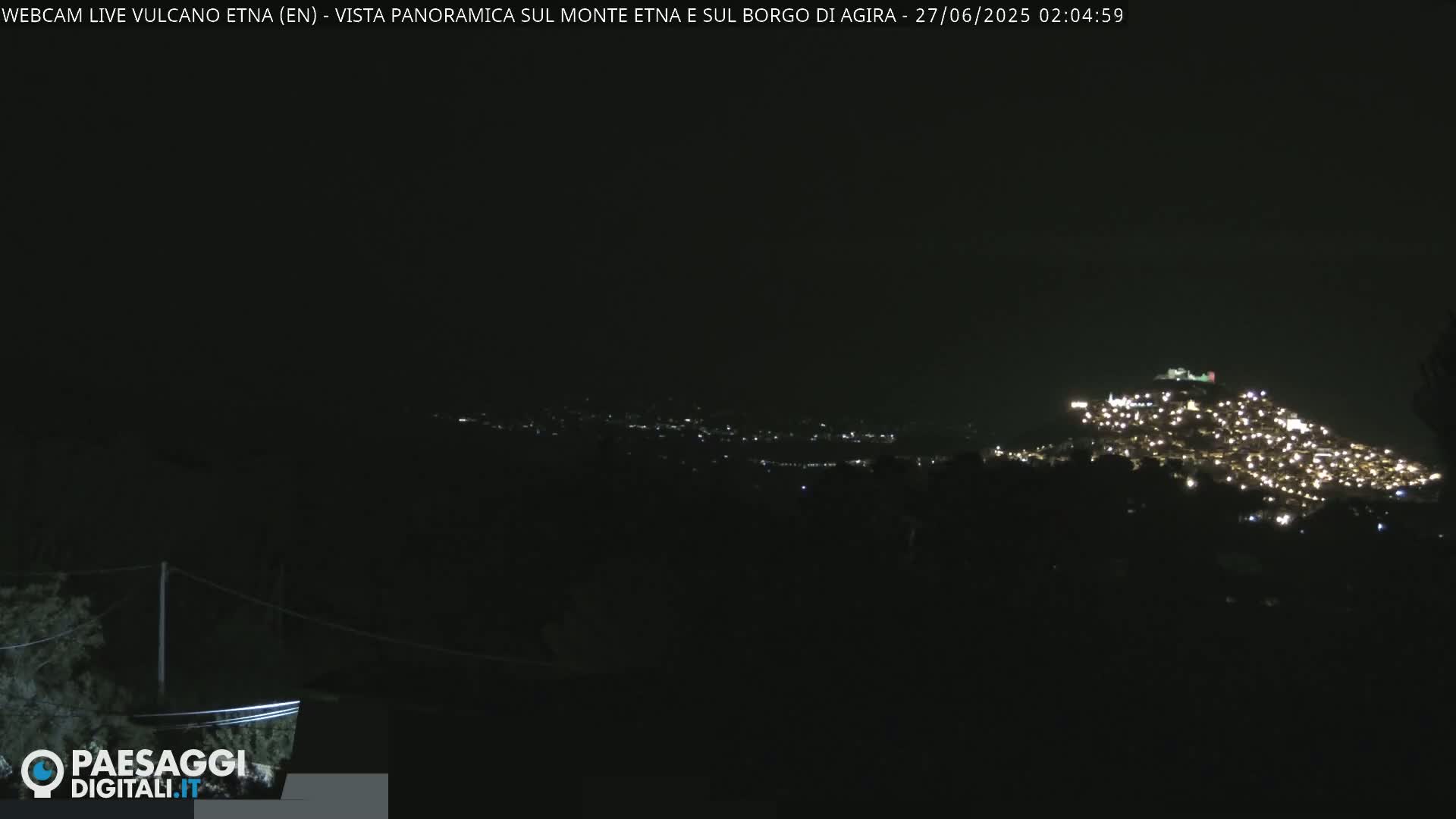 Etna Volcano , Monte Etna  & Agira City View Live Cam - Enna, Scily, Italy