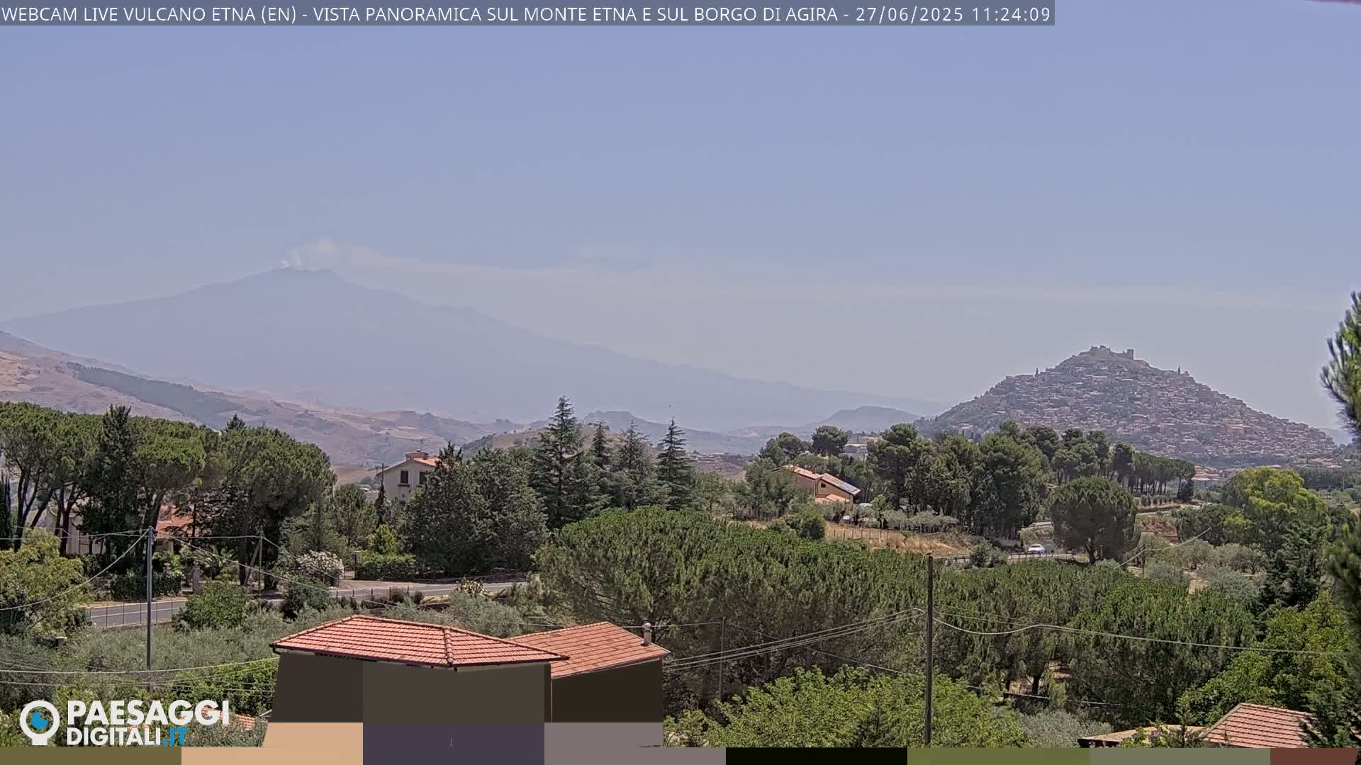 Etna Volcano , Monte Etna  & Agira City View Live Cam - Enna, Scily, Italy