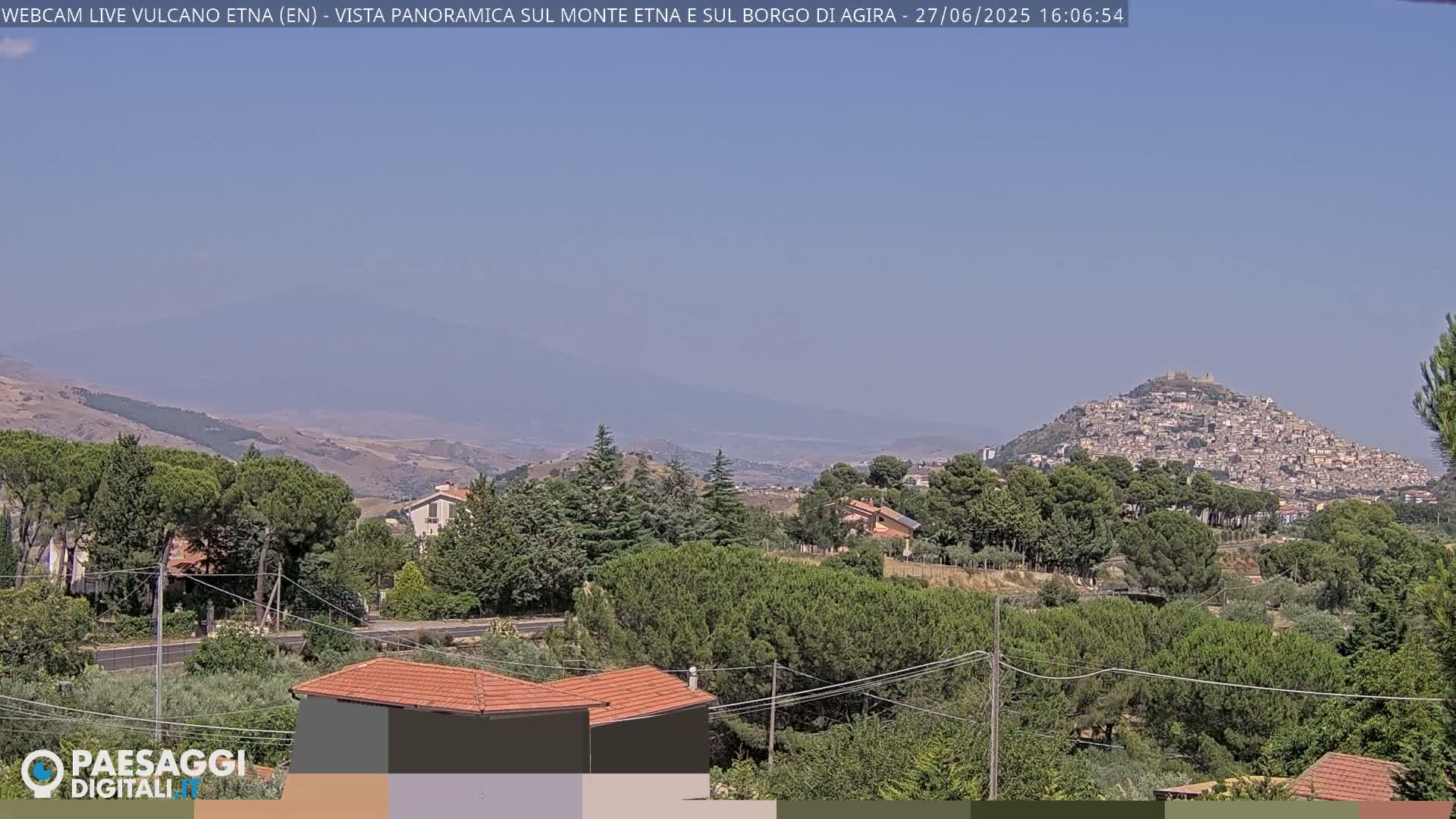 Etna Volcano , Monte Etna  & Agira City View Live Cam - Enna, Scily, Italy