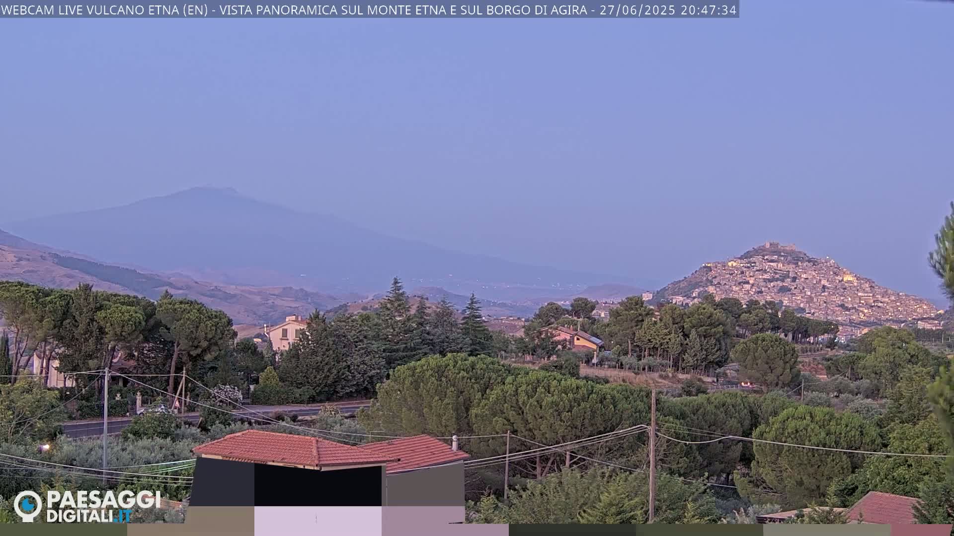 Etna Volcano , Monte Etna  & Agira City View Live Cam - Enna, Scily, Italy