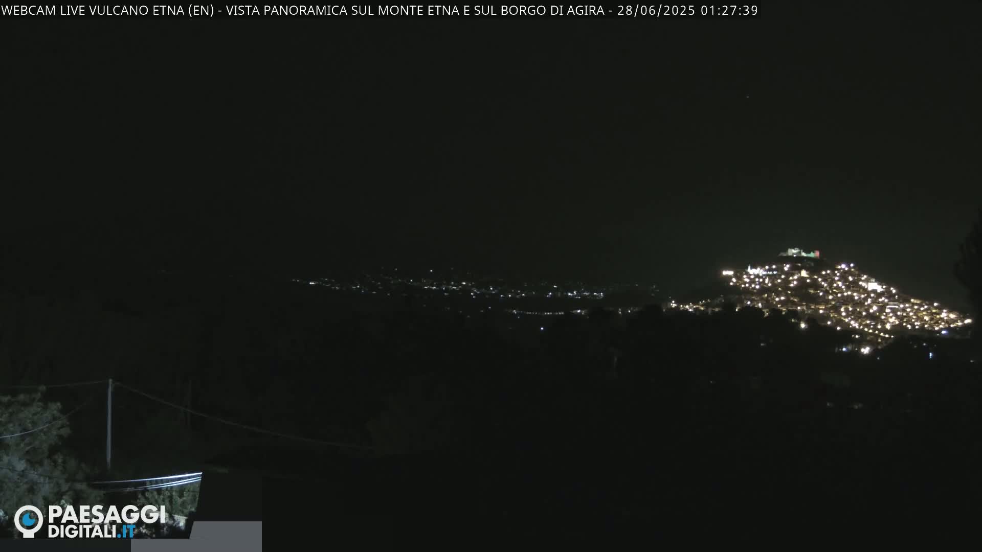 Etna Volcano , Monte Etna  & Agira City View Live Cam - Enna, Scily, Italy