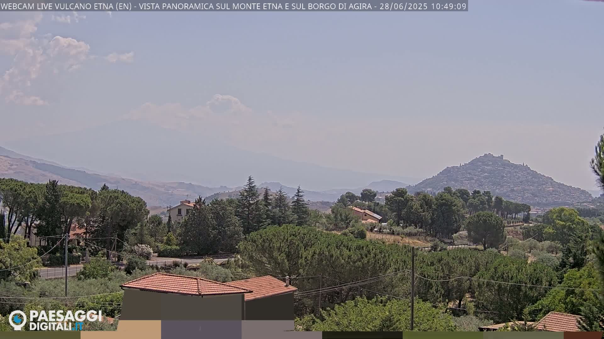Etna Volcano , Monte Etna  & Agira City View Live Cam - Enna, Scily, Italy