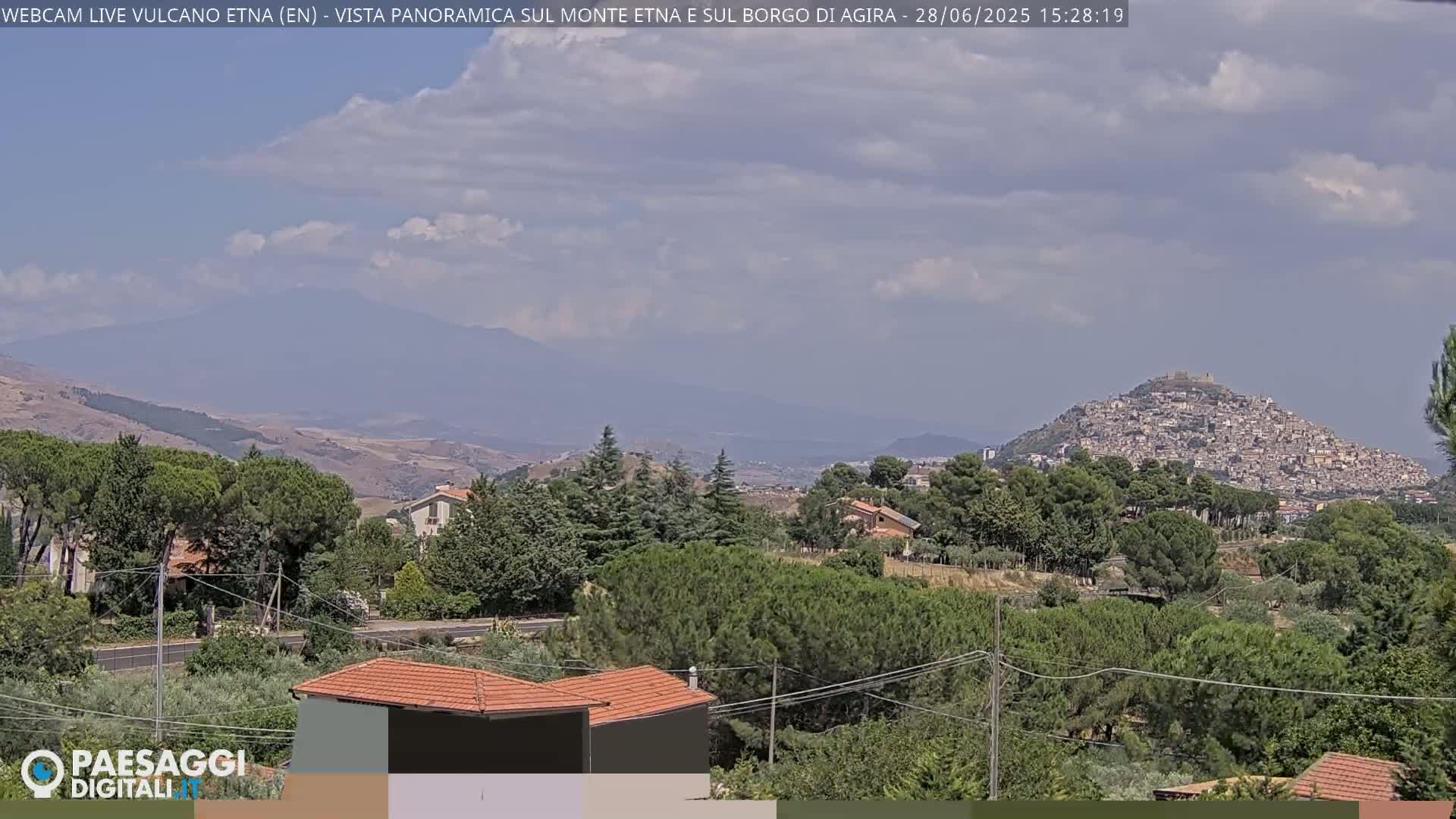 Etna Volcano , Monte Etna  & Agira City View Live Cam - Enna, Scily, Italy
