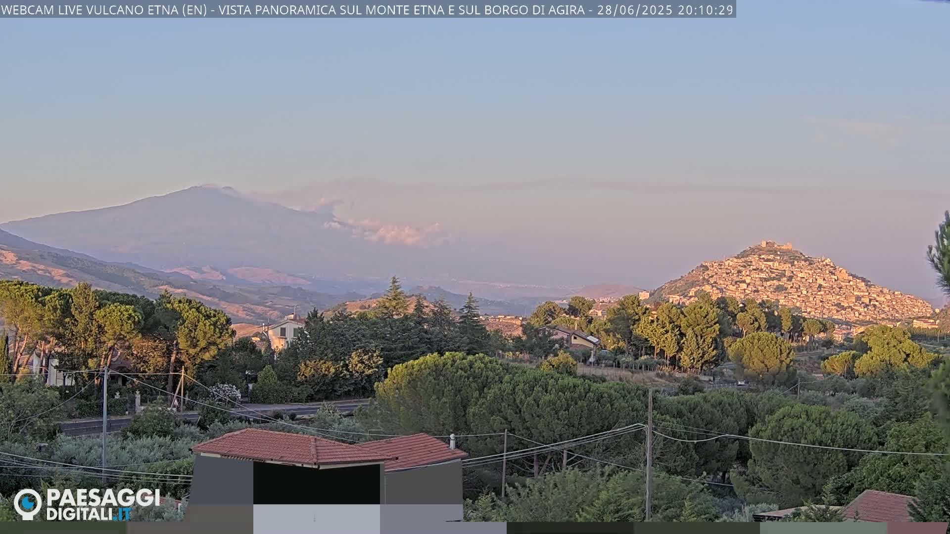 Etna Volcano , Monte Etna  & Agira City View Live Cam - Enna, Scily, Italy
