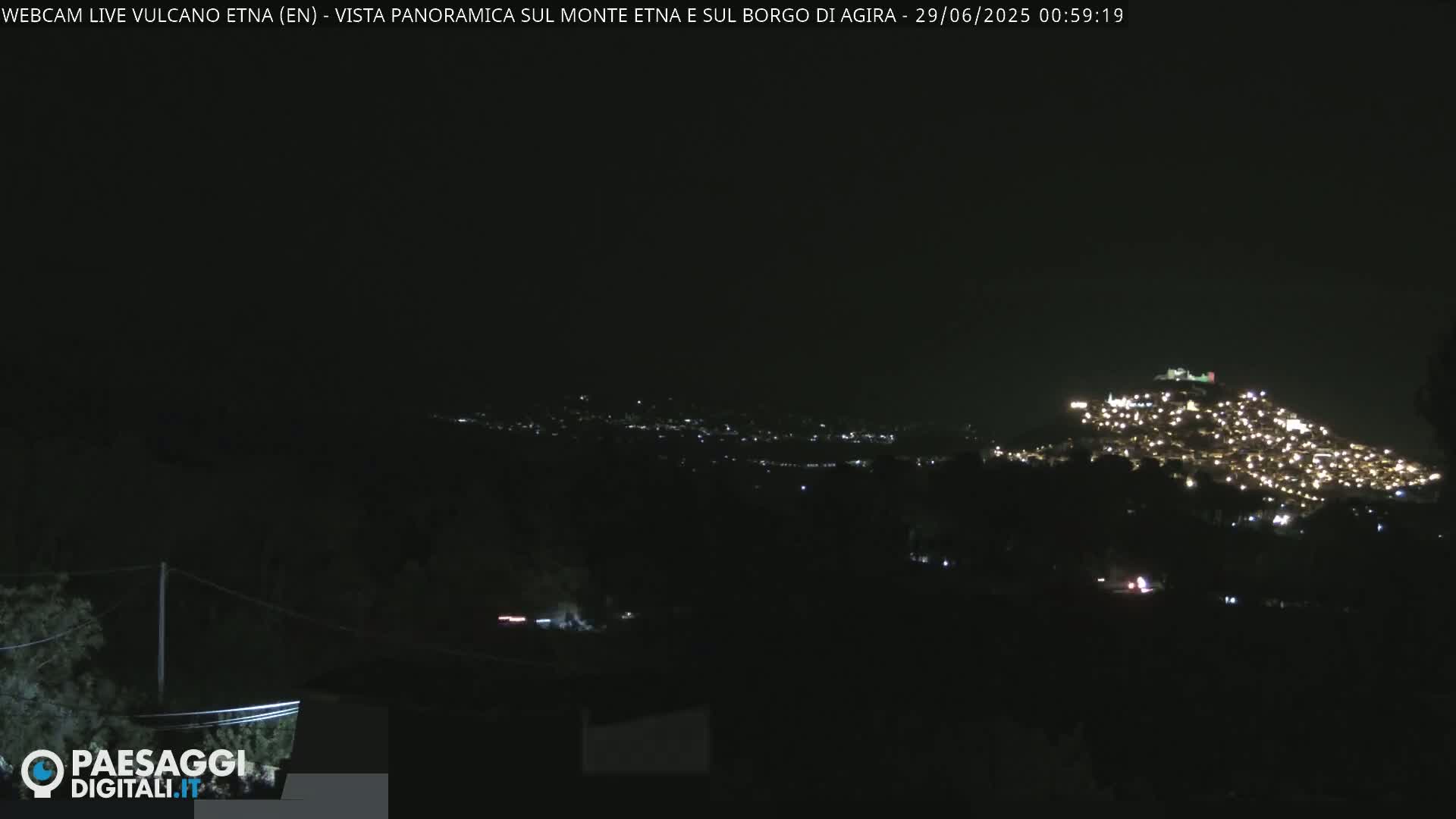 Etna Volcano , Monte Etna  & Agira City View Live Cam - Enna, Scily, Italy