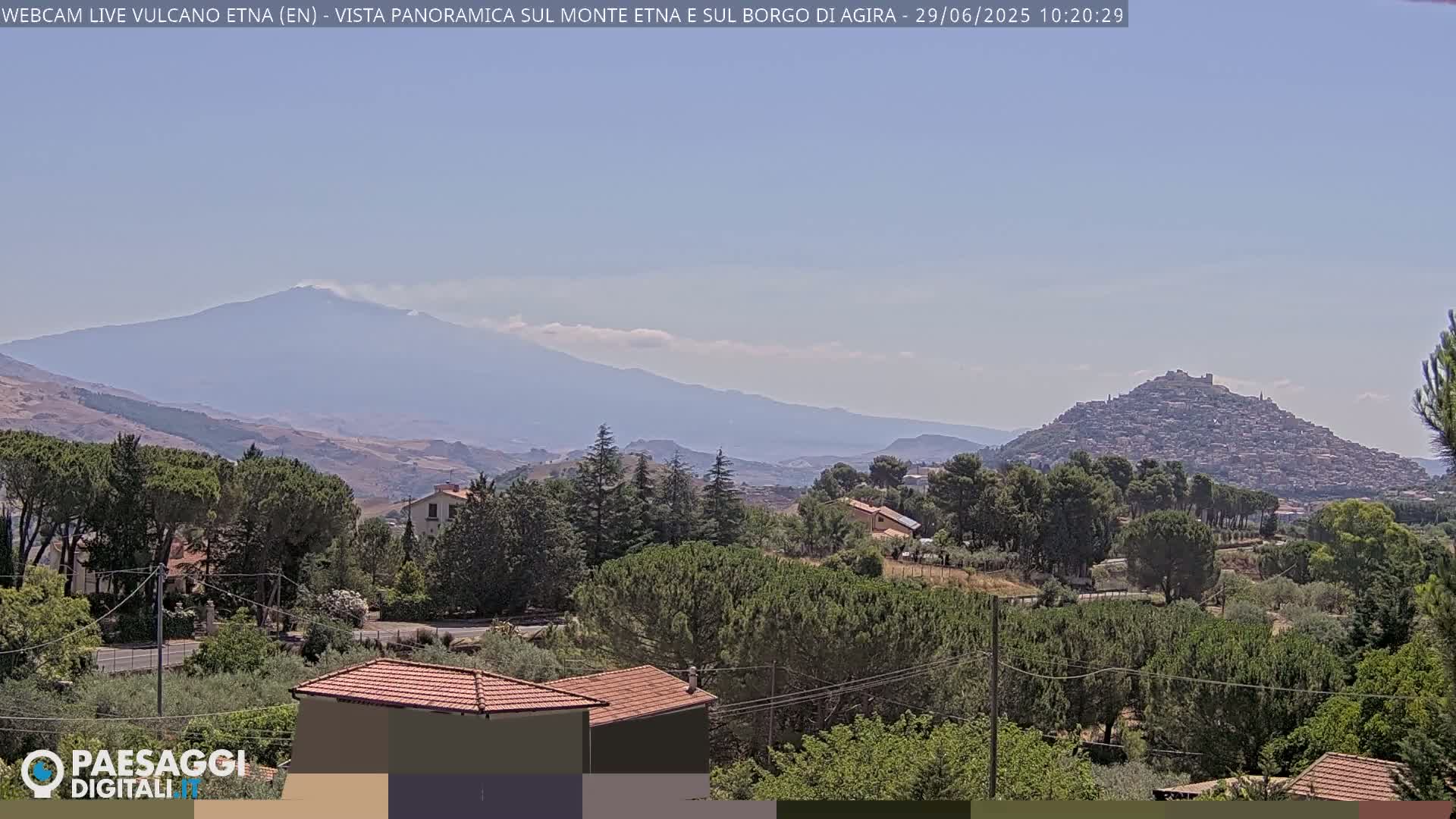 Etna Volcano , Monte Etna  & Agira City View Live Cam - Enna, Scily, Italy