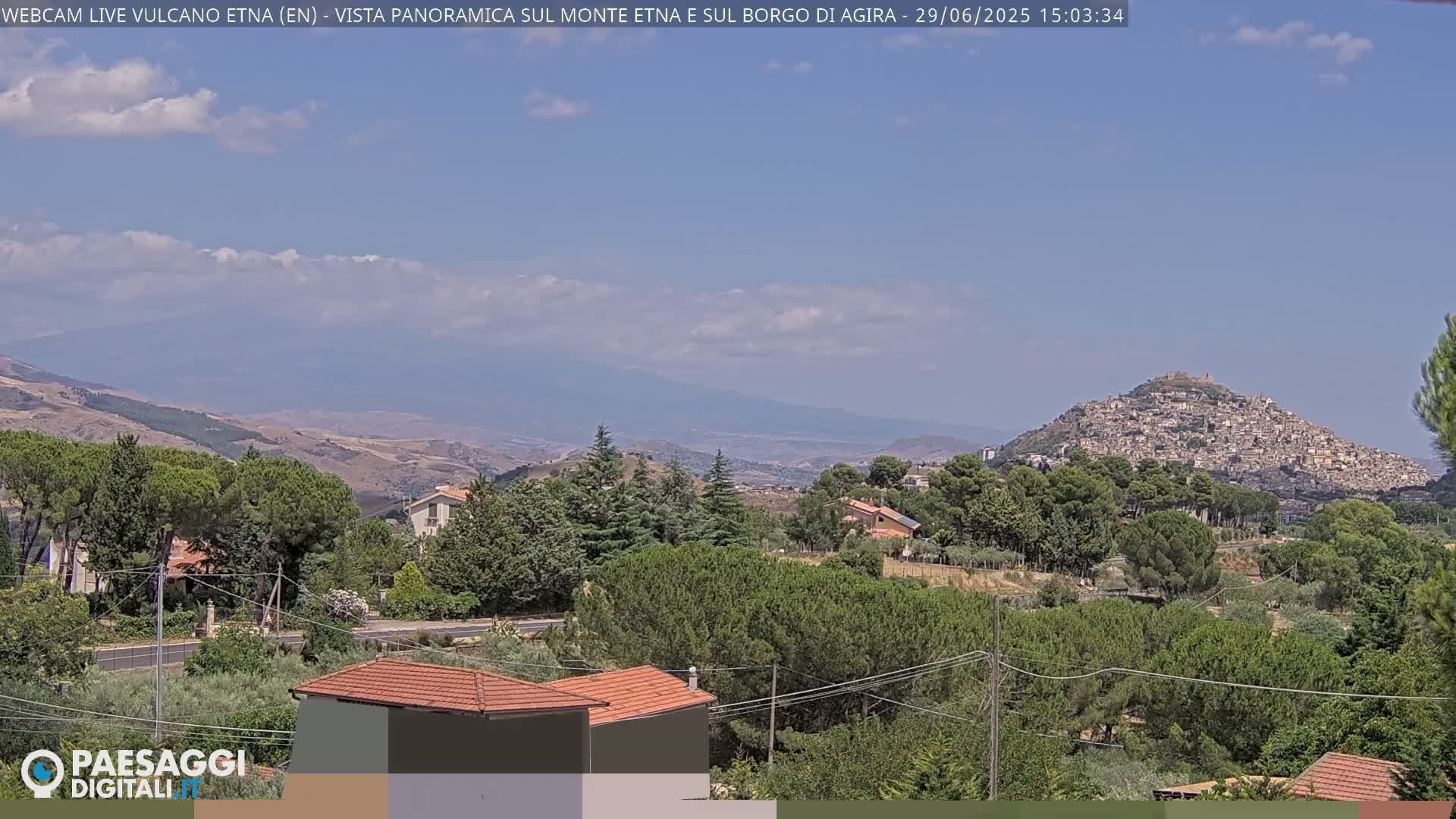 Etna Volcano , Monte Etna  & Agira City View Live Cam - Enna, Scily, Italy