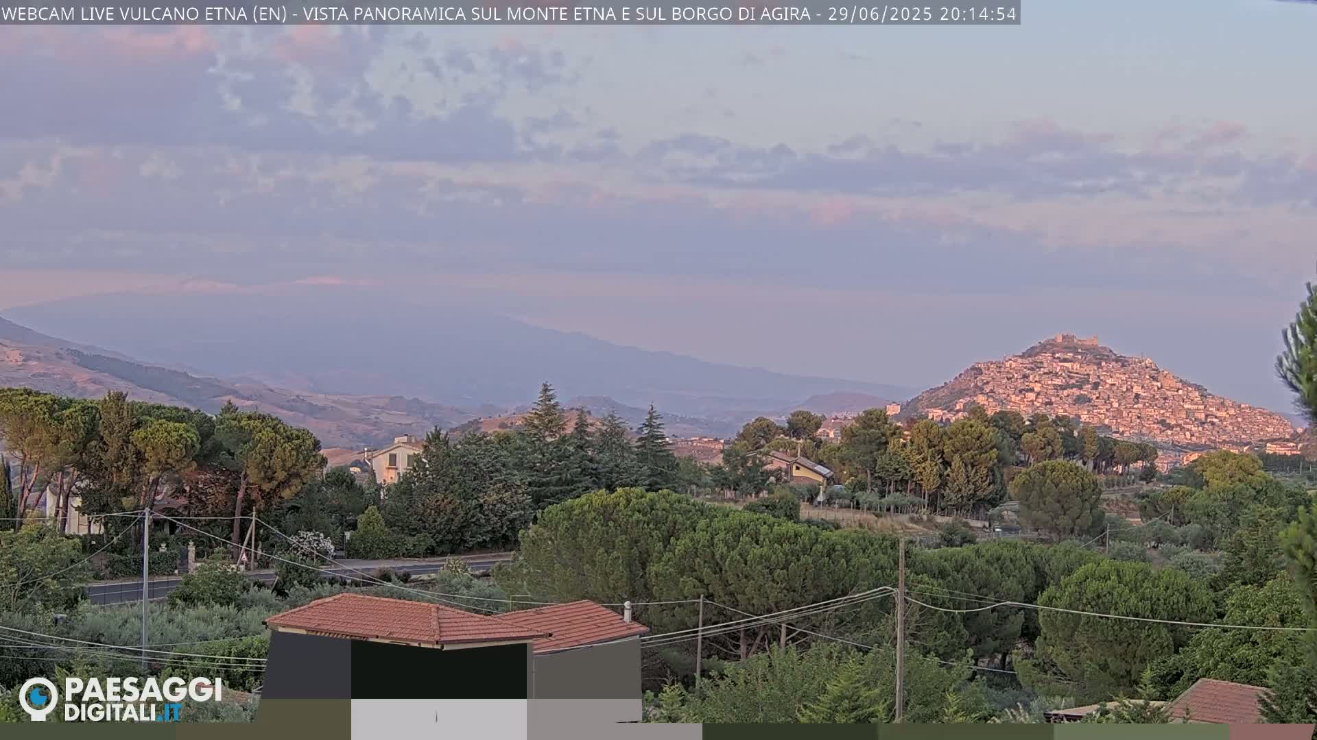 Etna Volcano , Monte Etna  & Agira City View Live Cam - Enna, Scily, Italy
