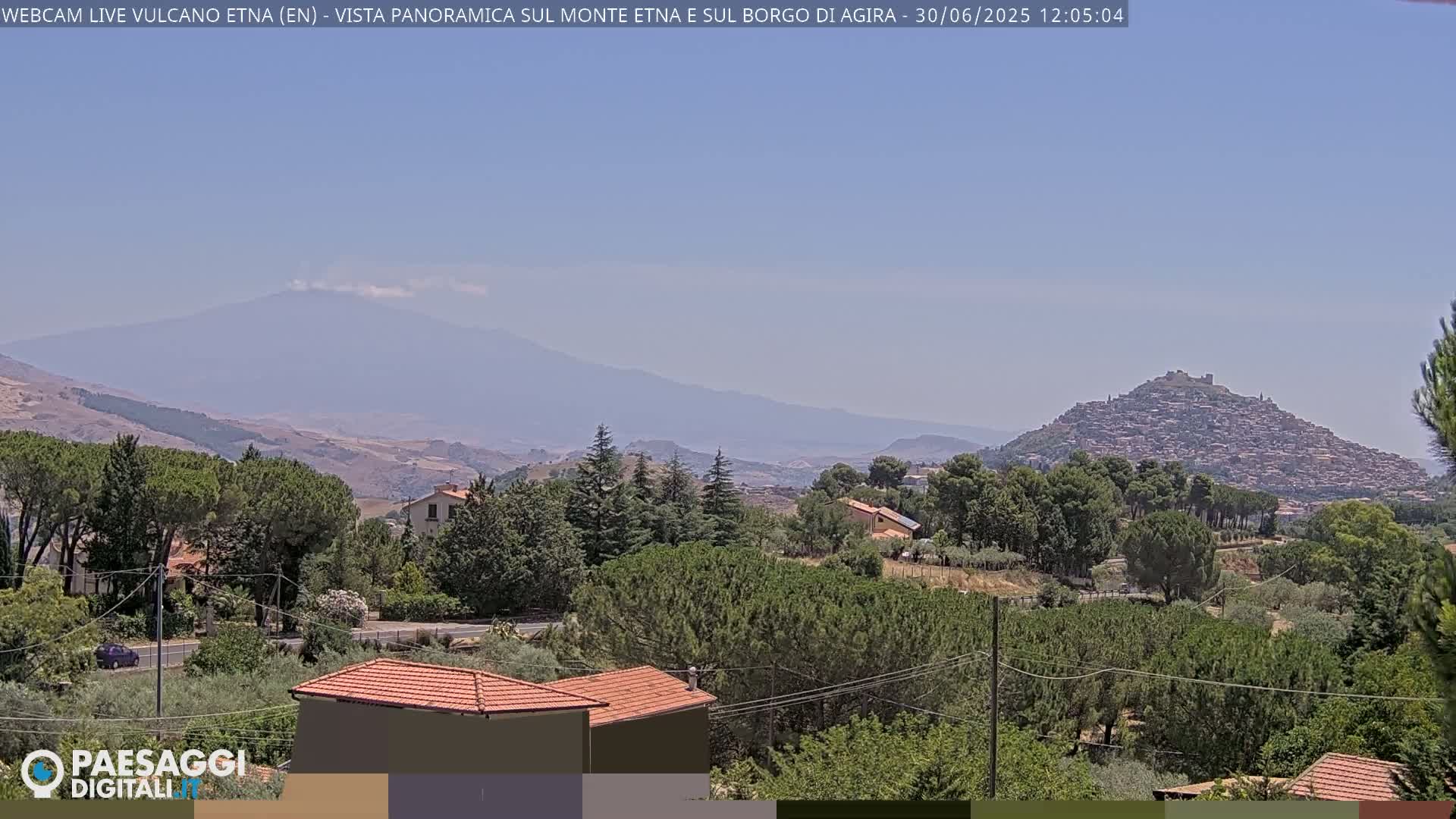 Etna Volcano , Monte Etna  & Agira City View Live Cam - Enna, Scily, Italy