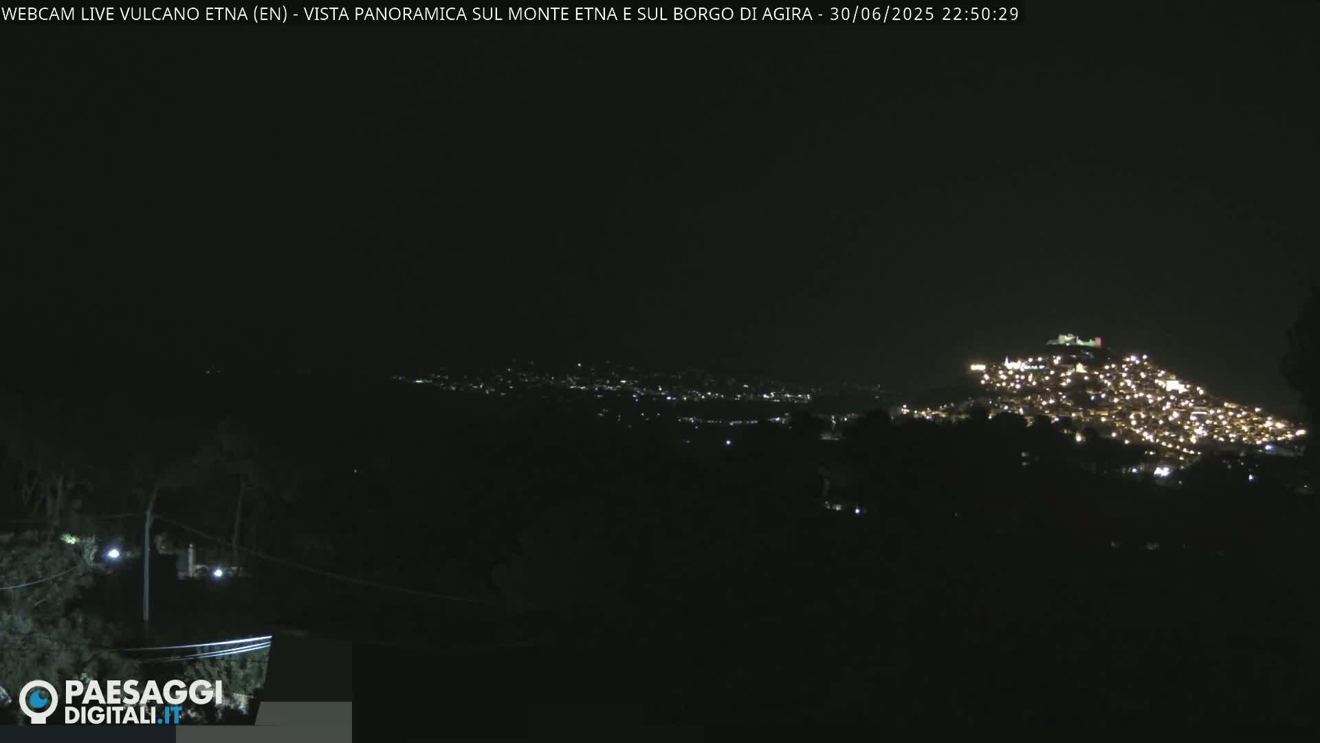 Etna Volcano , Monte Etna  & Agira City View Live Cam - Enna, Scily, Italy
