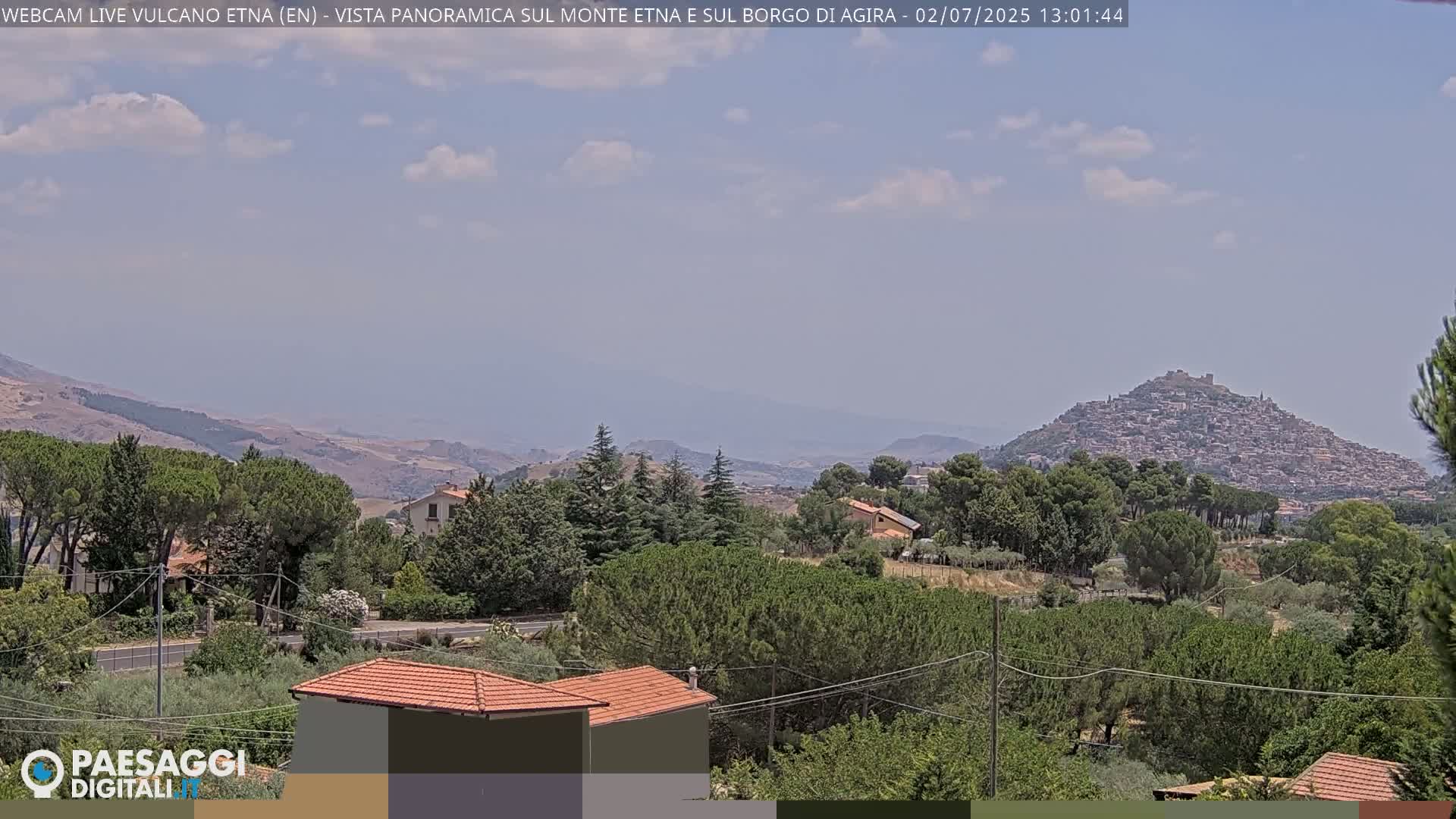 Etna Volcano , Monte Etna  & Agira City View Live Cam - Enna, Scily, Italy