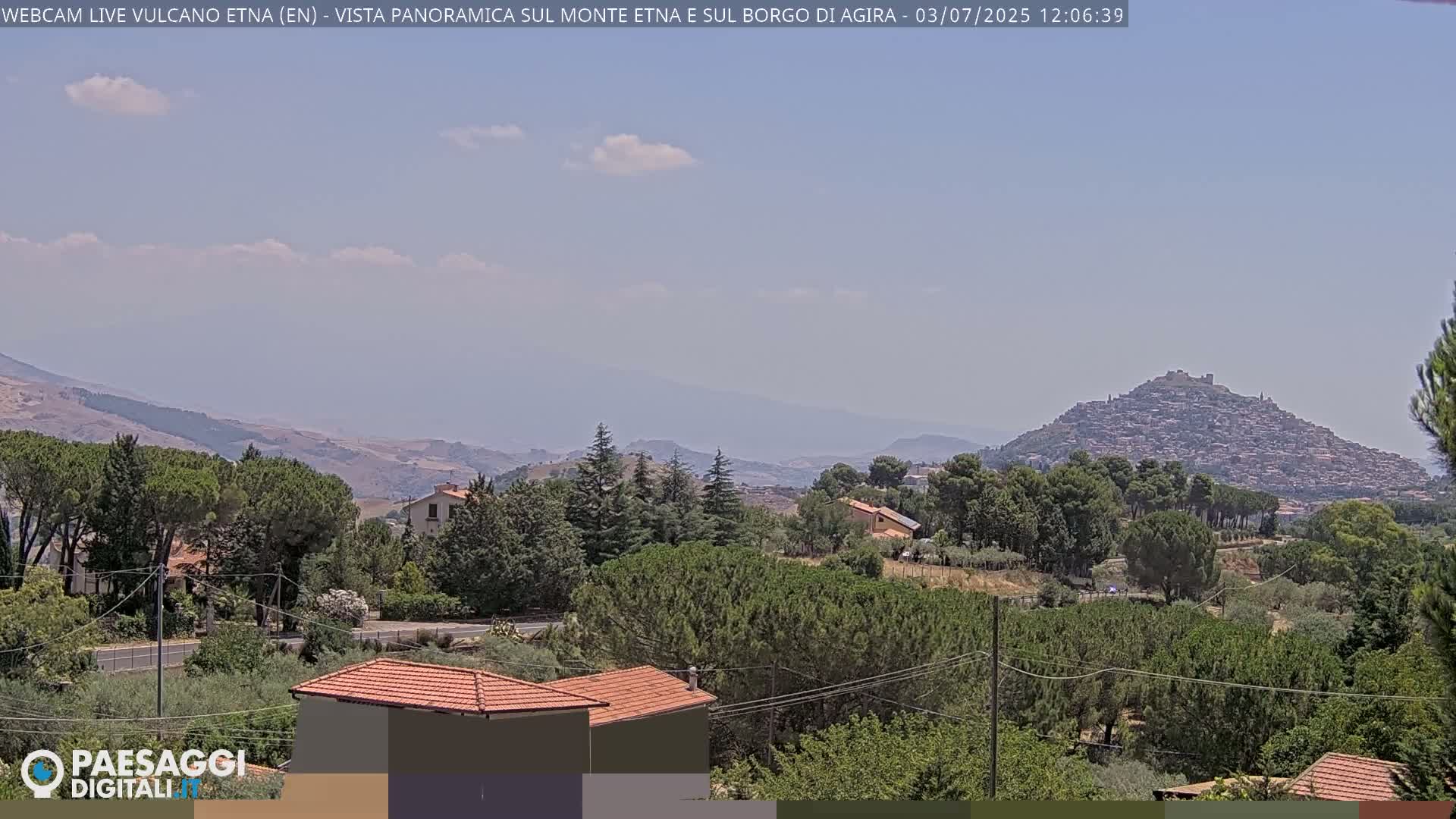 Etna Volcano , Monte Etna  & Agira City View Live Cam - Enna, Scily, Italy