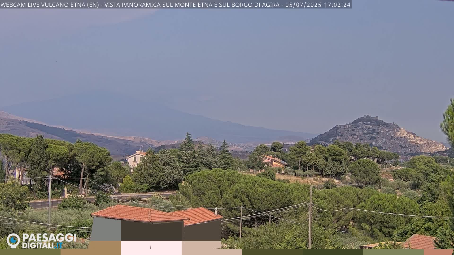 Etna Volcano , Monte Etna  & Agira City View Live Cam - Enna, Scily, Italy