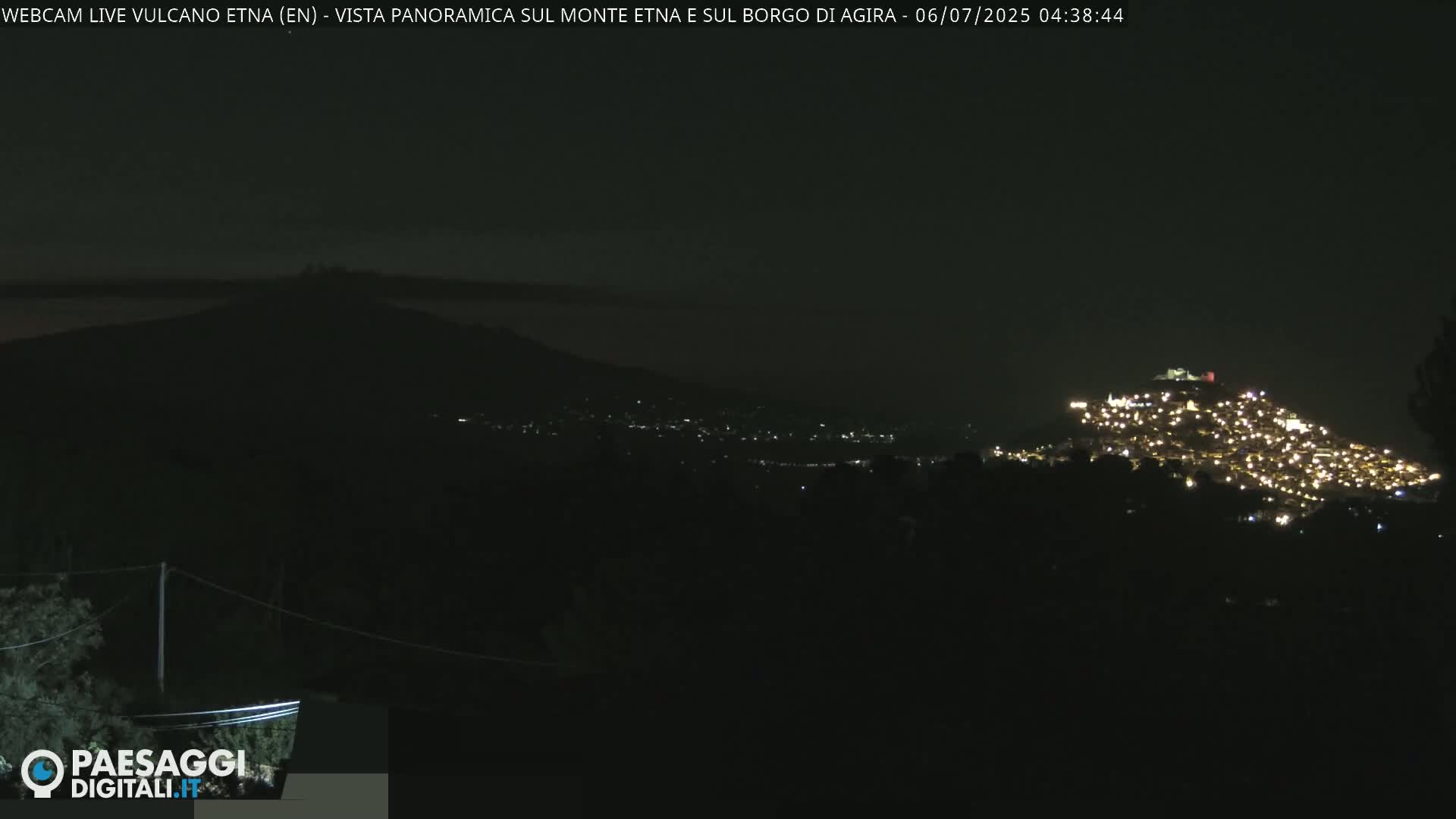 Etna Volcano , Monte Etna  & Agira City View Live Cam - Enna, Scily, Italy
