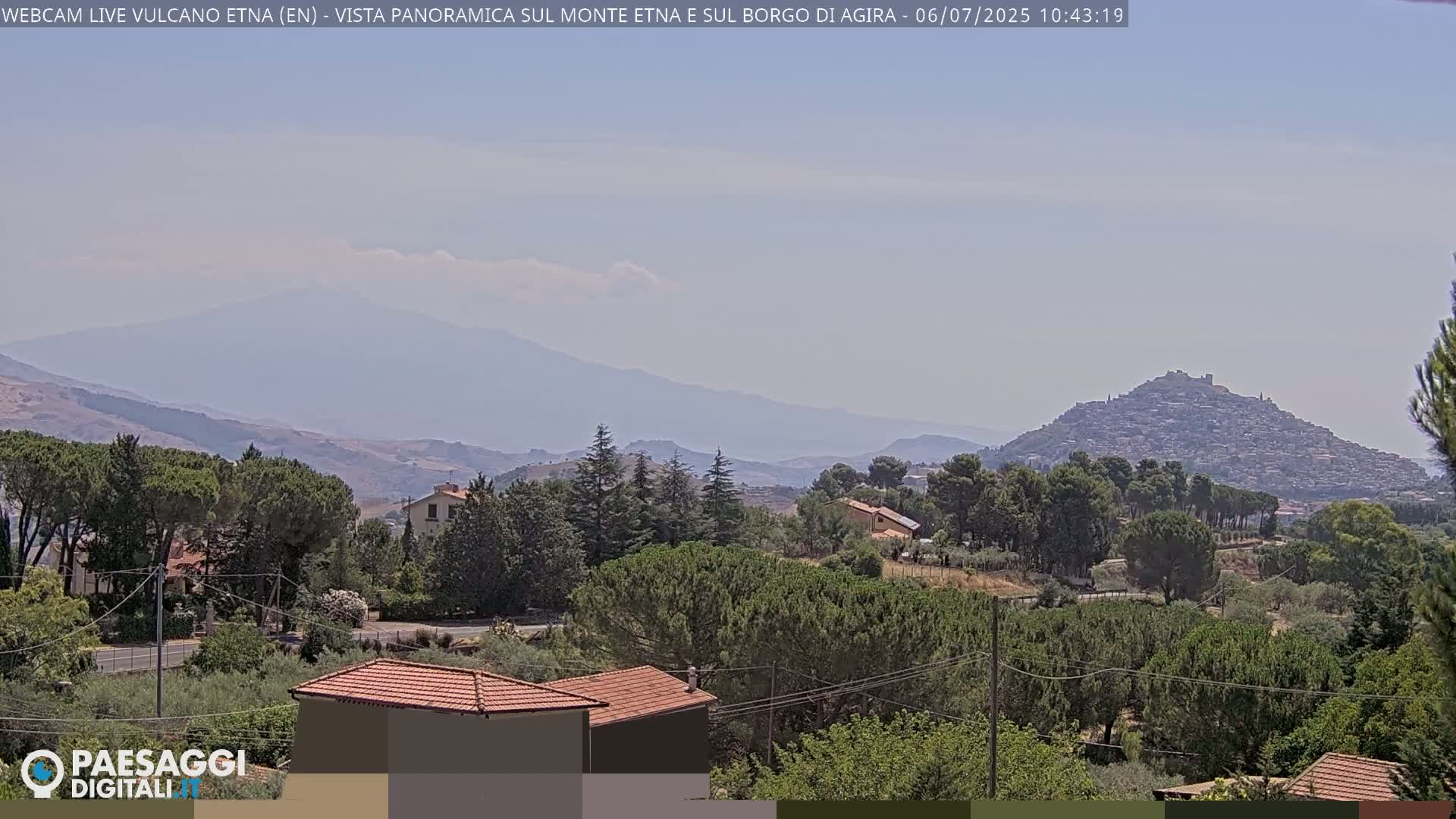 Etna Volcano , Monte Etna  & Agira City View Live Cam - Enna, Scily, Italy