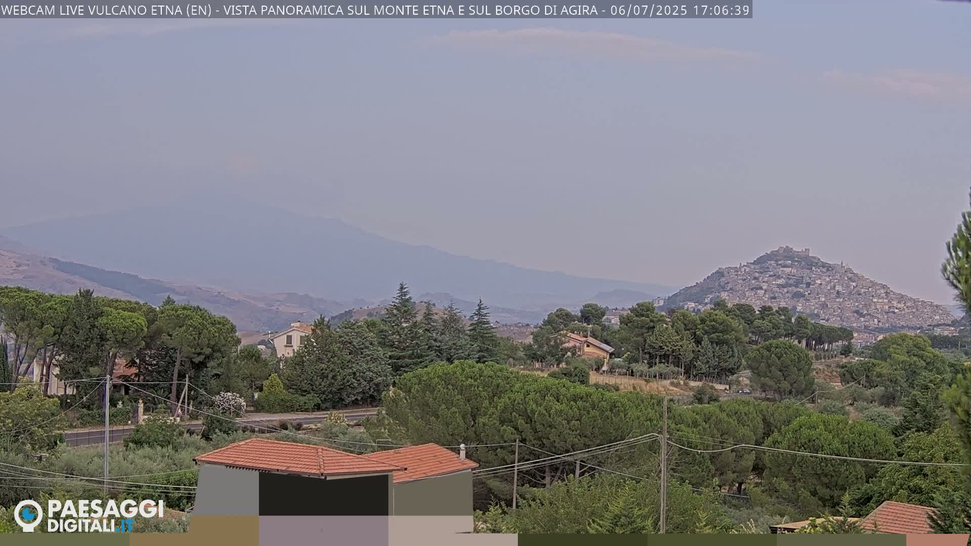 Etna Volcano , Monte Etna  & Agira City View Live Cam - Enna, Scily, Italy