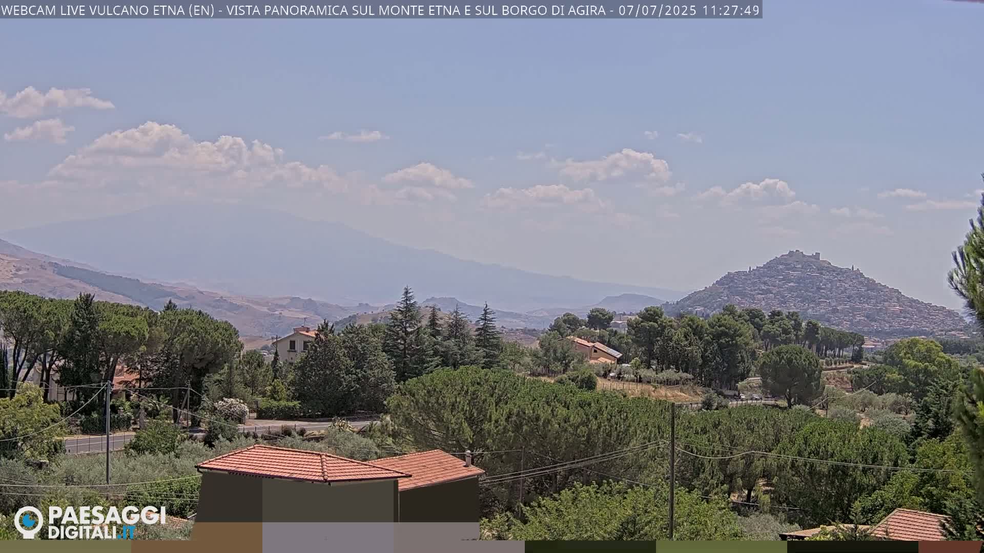 Etna Volcano , Monte Etna  & Agira City View Live Cam - Enna, Scily, Italy
