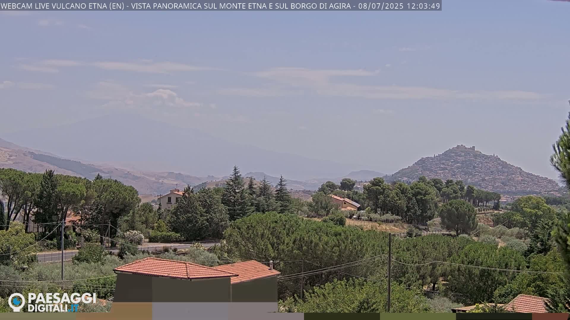 Etna Volcano , Monte Etna  & Agira City View Live Cam - Enna, Scily, Italy