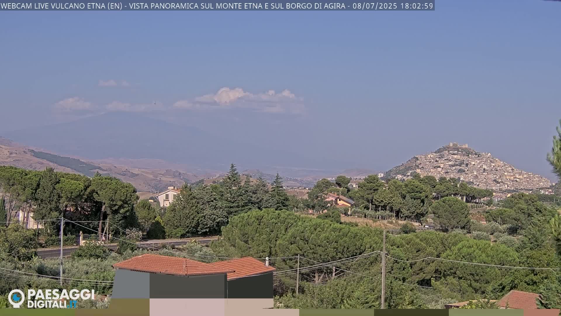 Etna Volcano , Monte Etna  & Agira City View Live Cam - Enna, Scily, Italy