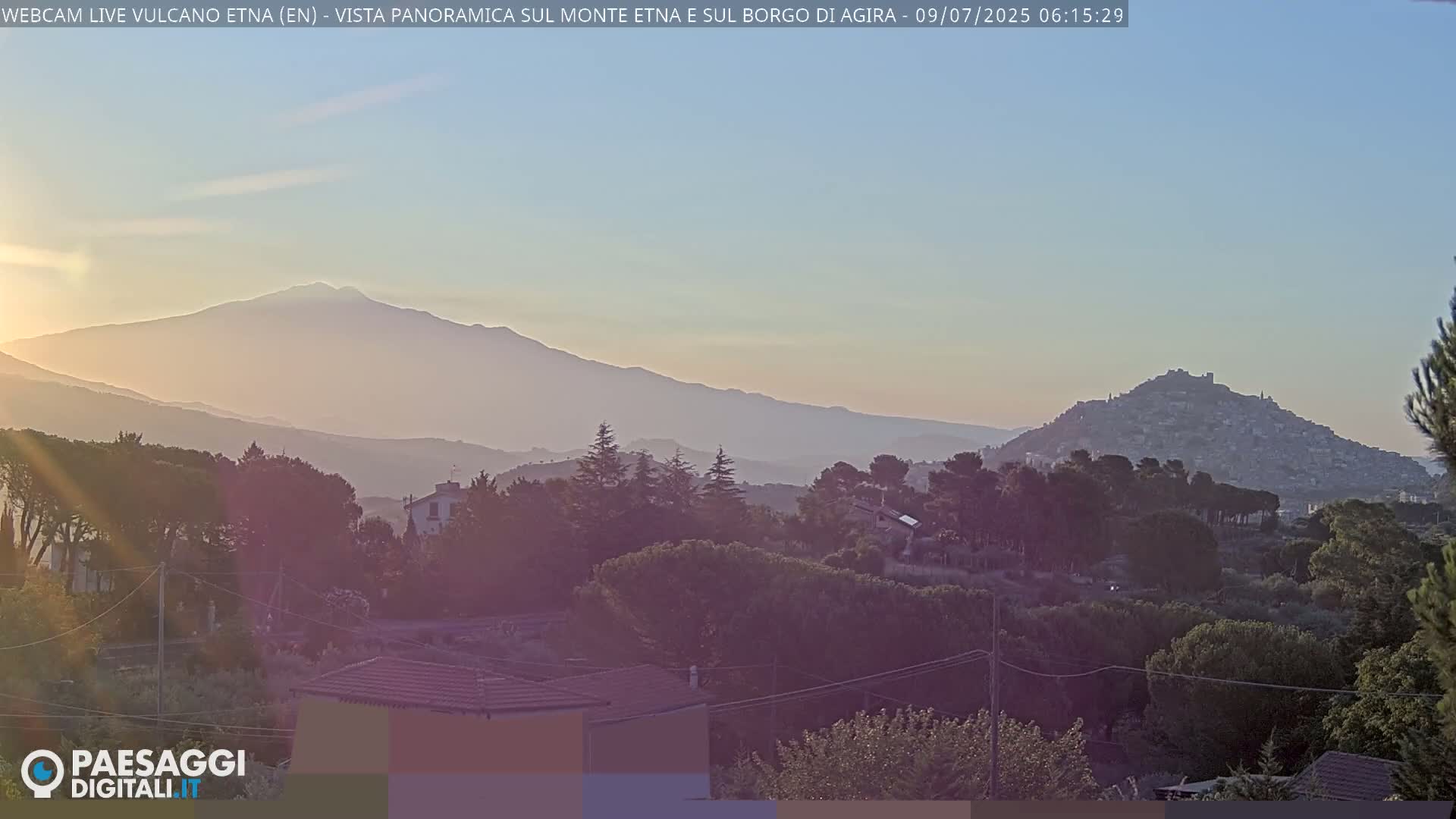 Etna Volcano , Monte Etna  & Agira City View Live Cam - Enna, Scily, Italy