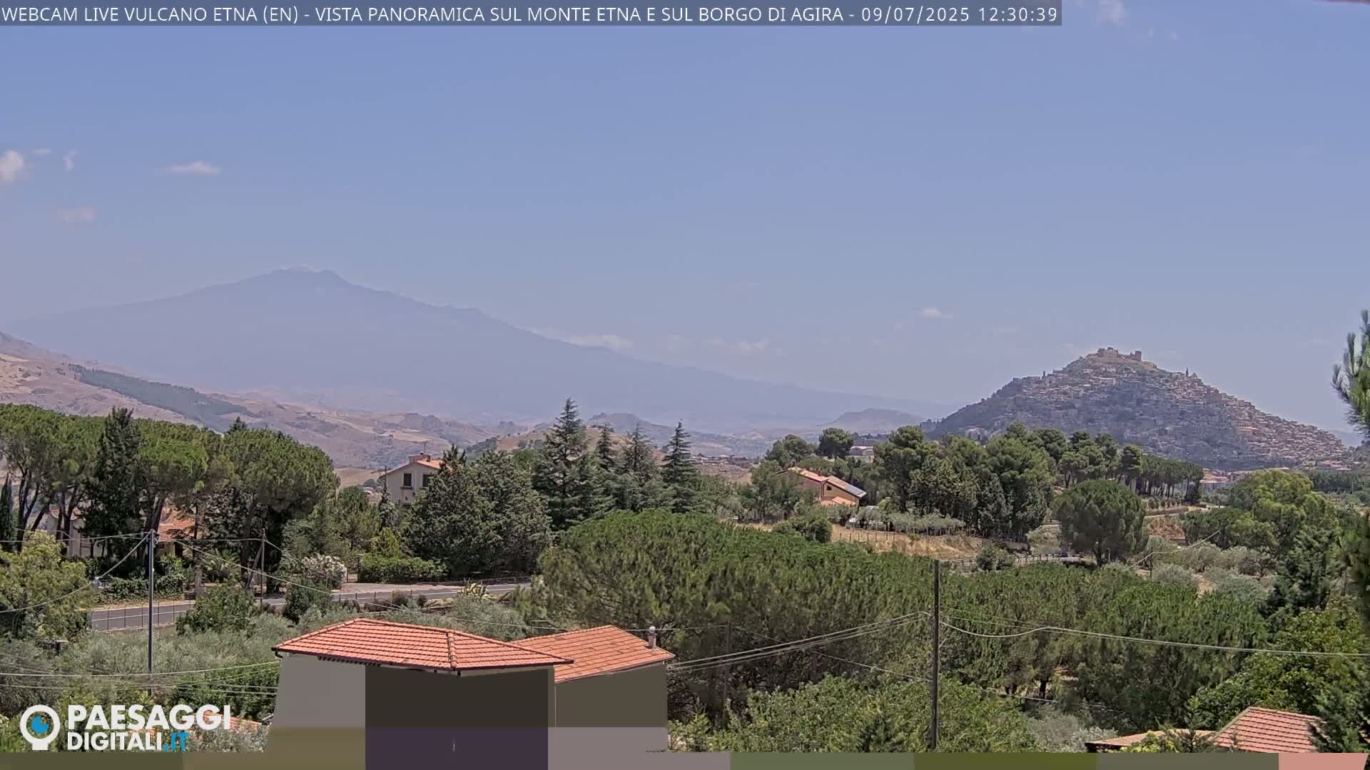 Etna Volcano , Monte Etna  & Agira City View Live Cam - Enna, Scily, Italy