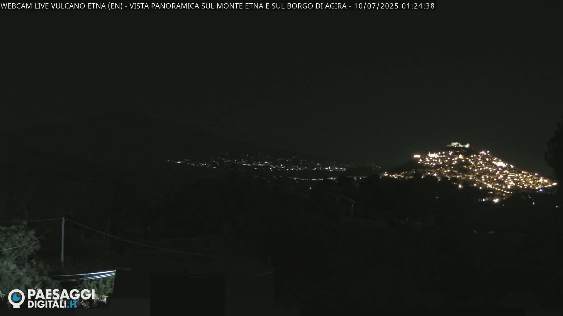 Etna Volcano , Monte Etna  & Agira City View Live Cam - Enna, Scily, Italy