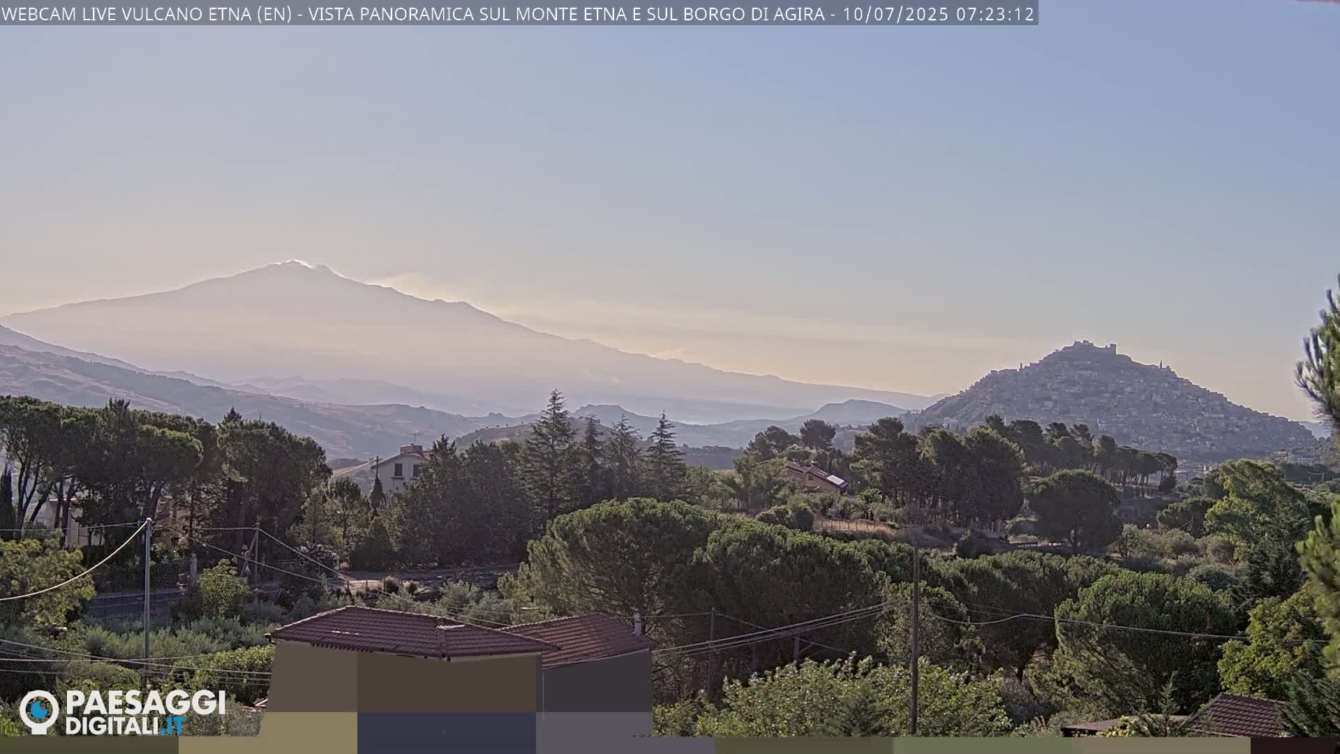 Etna Volcano , Monte Etna  & Agira City View Live Cam - Enna, Scily, Italy