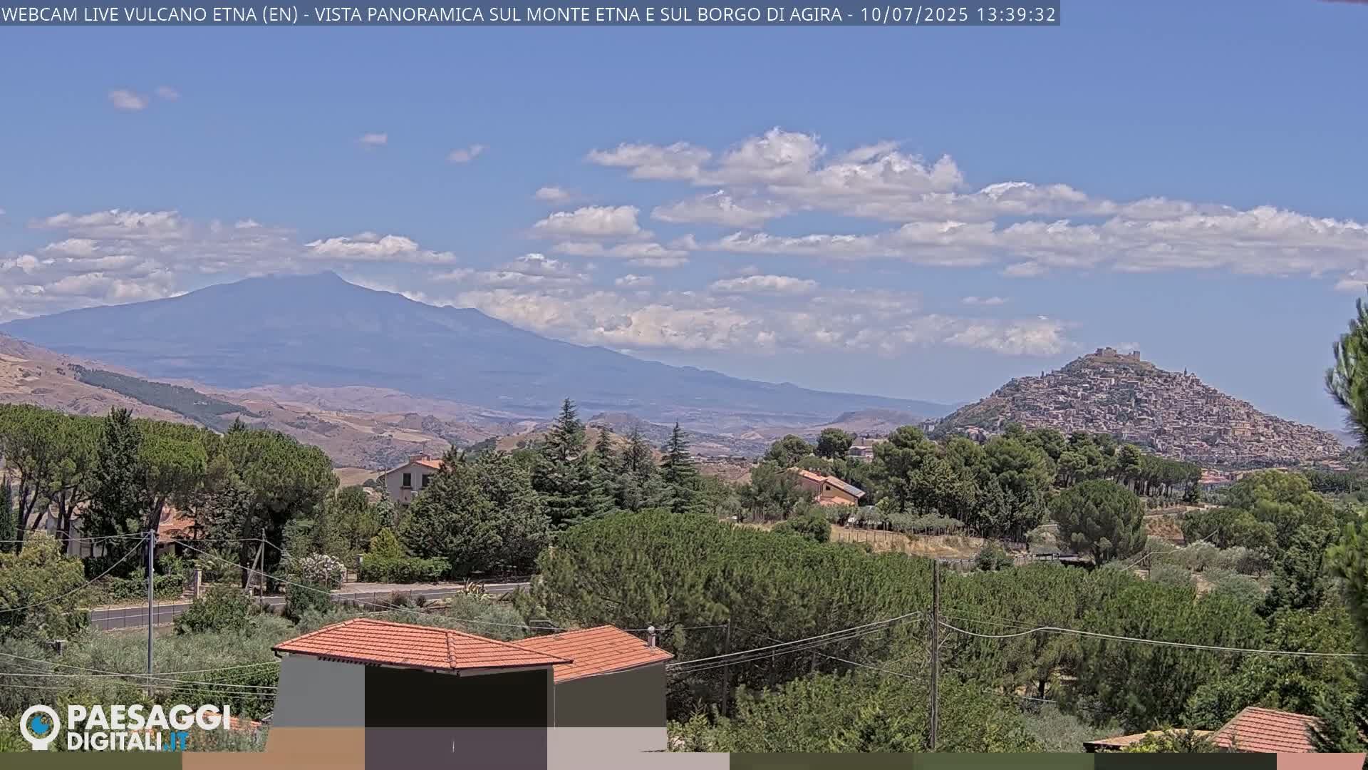 Etna Volcano , Monte Etna  & Agira City View Live Cam - Enna, Scily, Italy