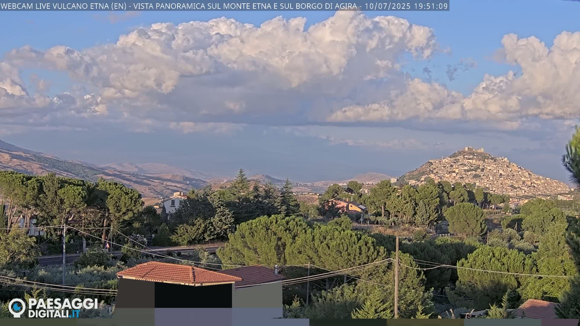 Etna Volcano , Monte Etna  & Agira City View Live Cam - Enna, Scily, Italy