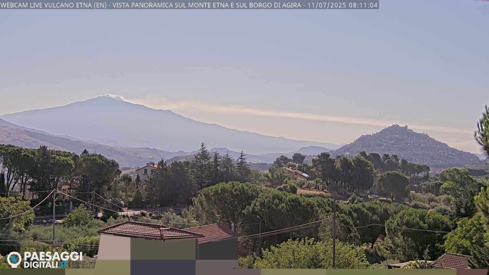 Etna Volcano , Monte Etna  & Agira City View Live Cam - Enna, Scily, Italy