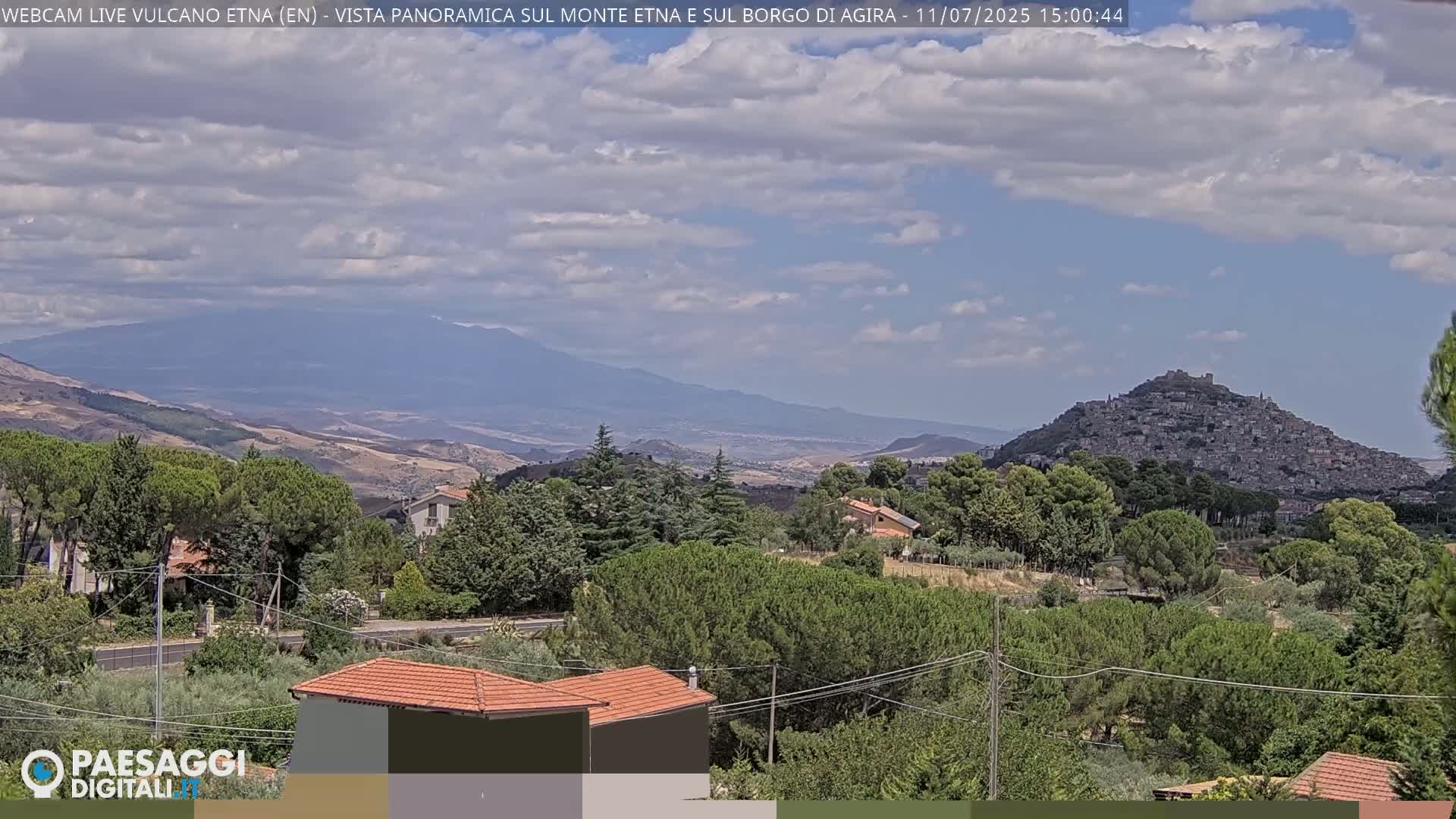 Etna Volcano , Monte Etna  & Agira City View Live Cam - Enna, Scily, Italy