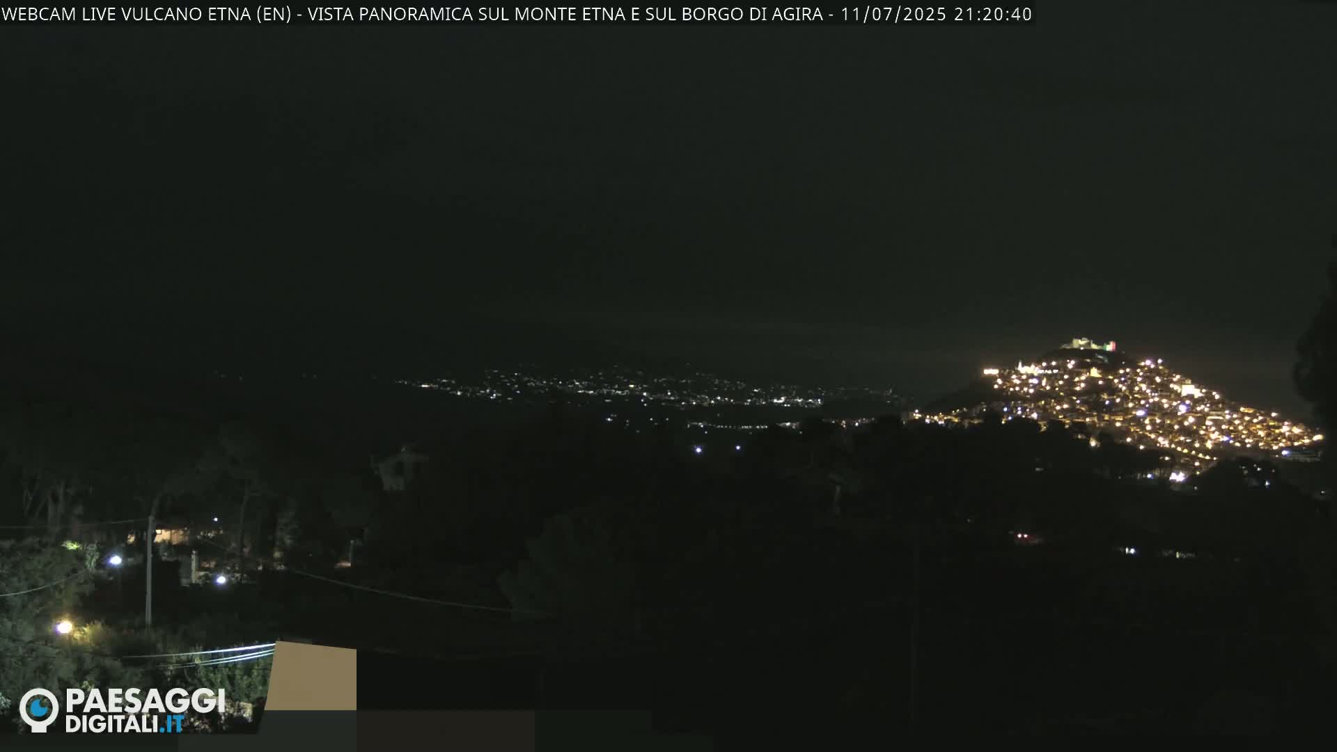 Etna Volcano , Monte Etna  & Agira City View Live Cam - Enna, Scily, Italy
