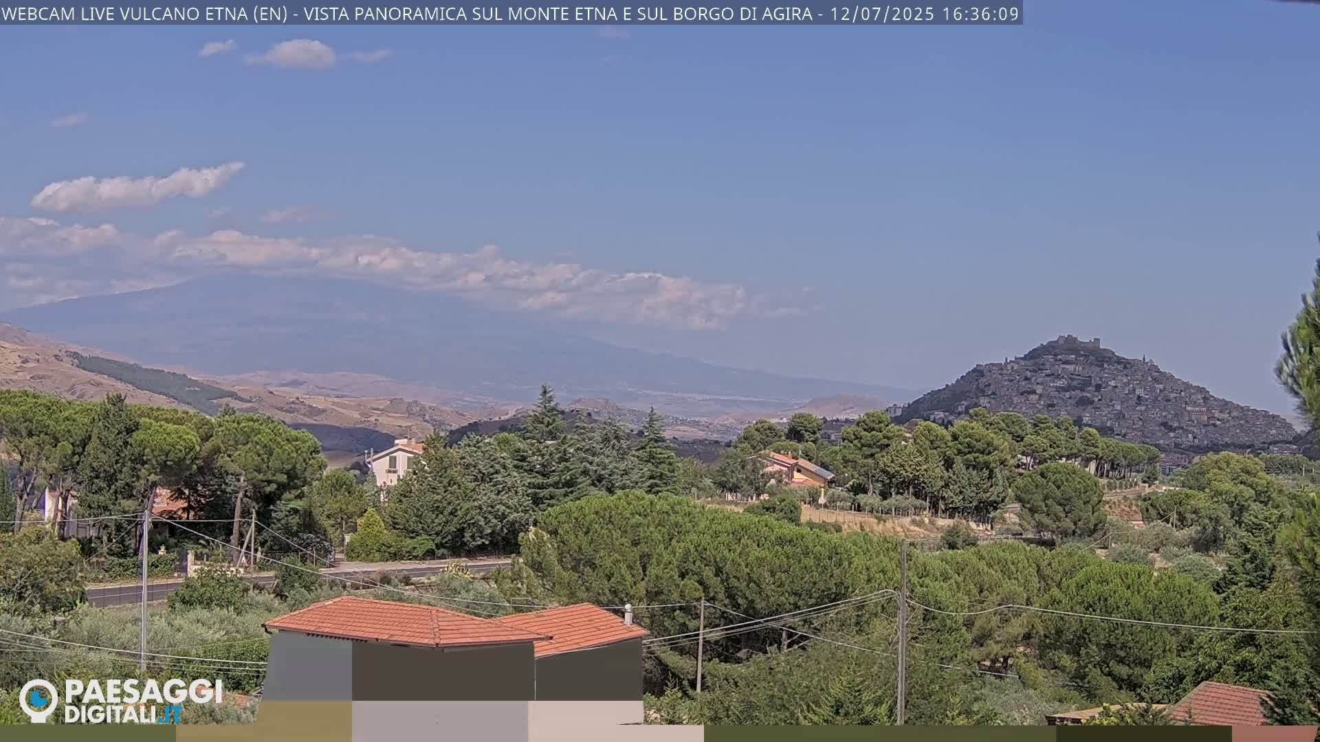Etna Volcano , Monte Etna  & Agira City View Live Cam - Enna, Scily, Italy