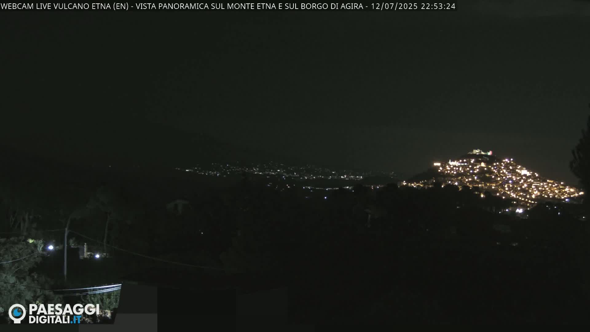 Etna Volcano , Monte Etna  & Agira City View Live Cam - Enna, Scily, Italy