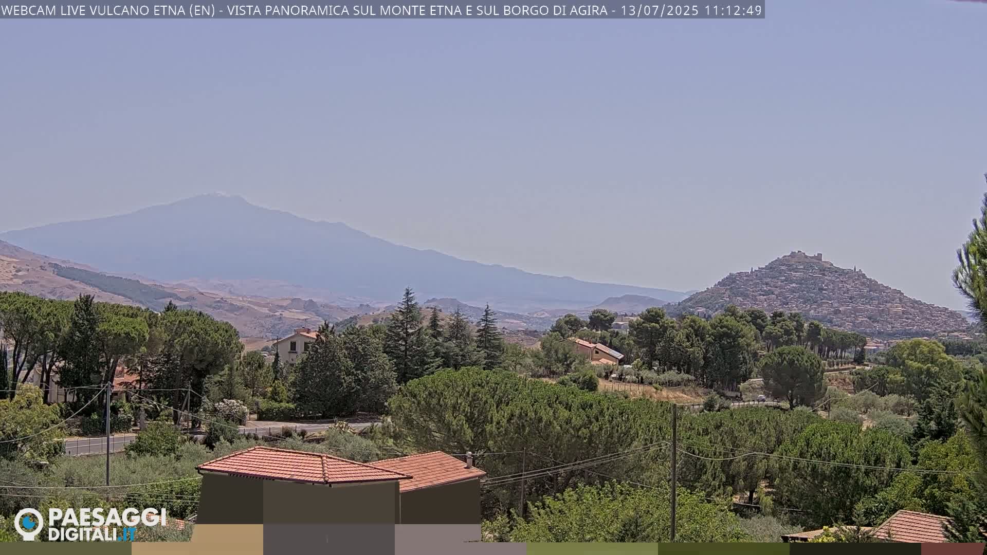 Etna Volcano , Monte Etna  & Agira City View Live Cam - Enna, Scily, Italy