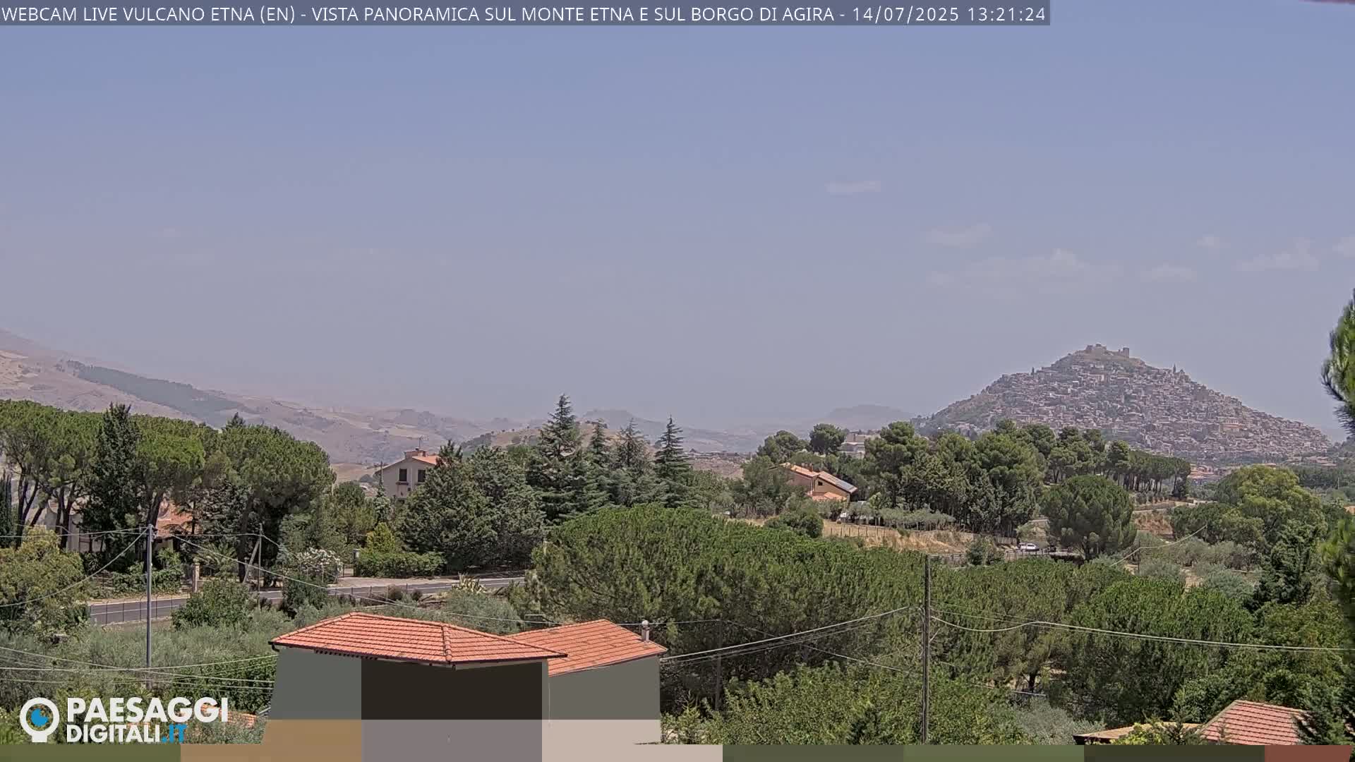 Etna Volcano , Monte Etna  & Agira City View Live Cam - Enna, Scily, Italy