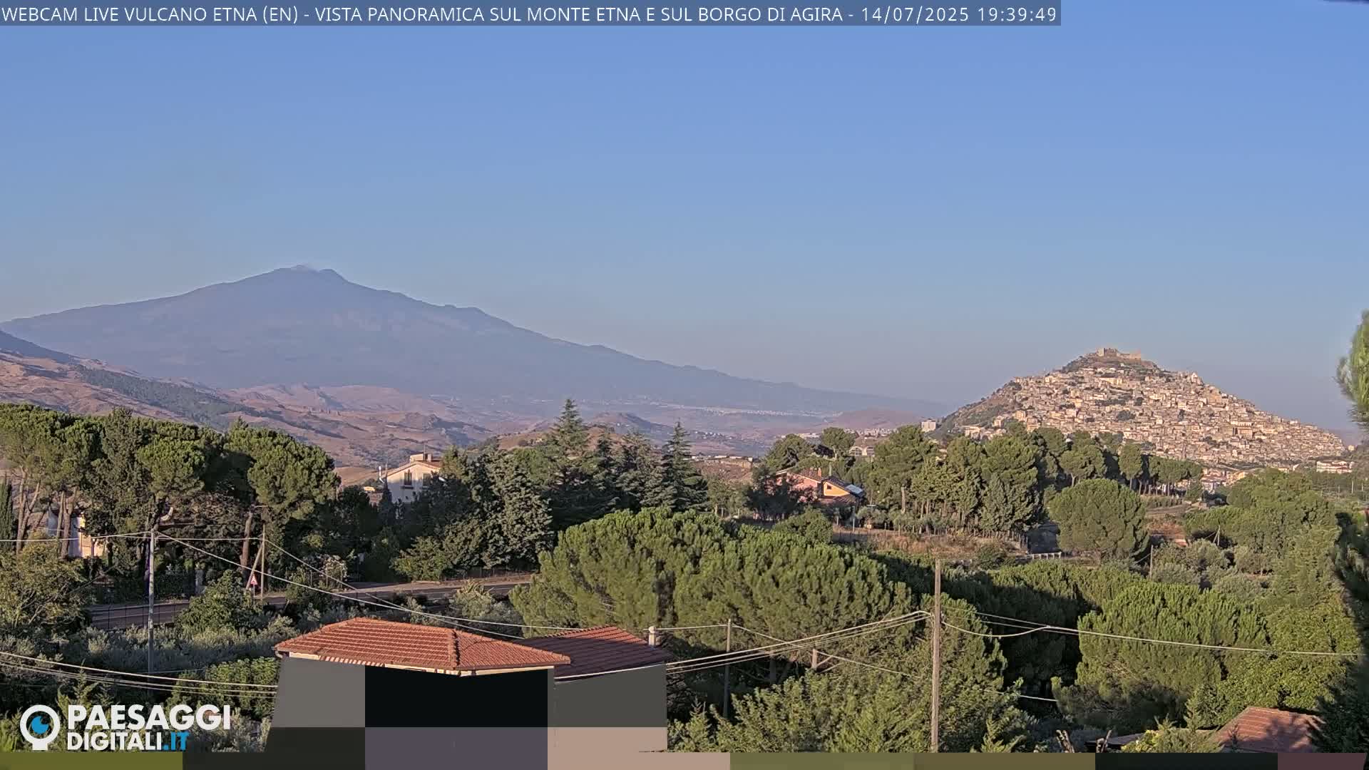 Etna Volcano , Monte Etna  & Agira City View Live Cam - Enna, Scily, Italy
