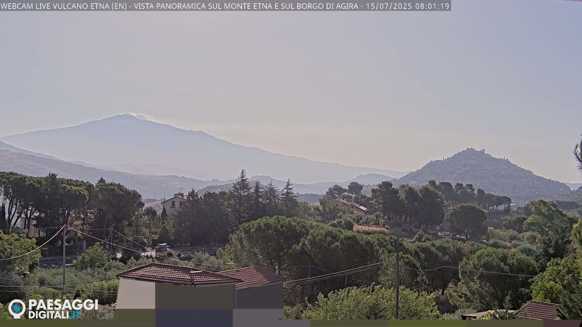 Etna Volcano , Monte Etna  & Agira City View Live Cam - Enna, Scily, Italy